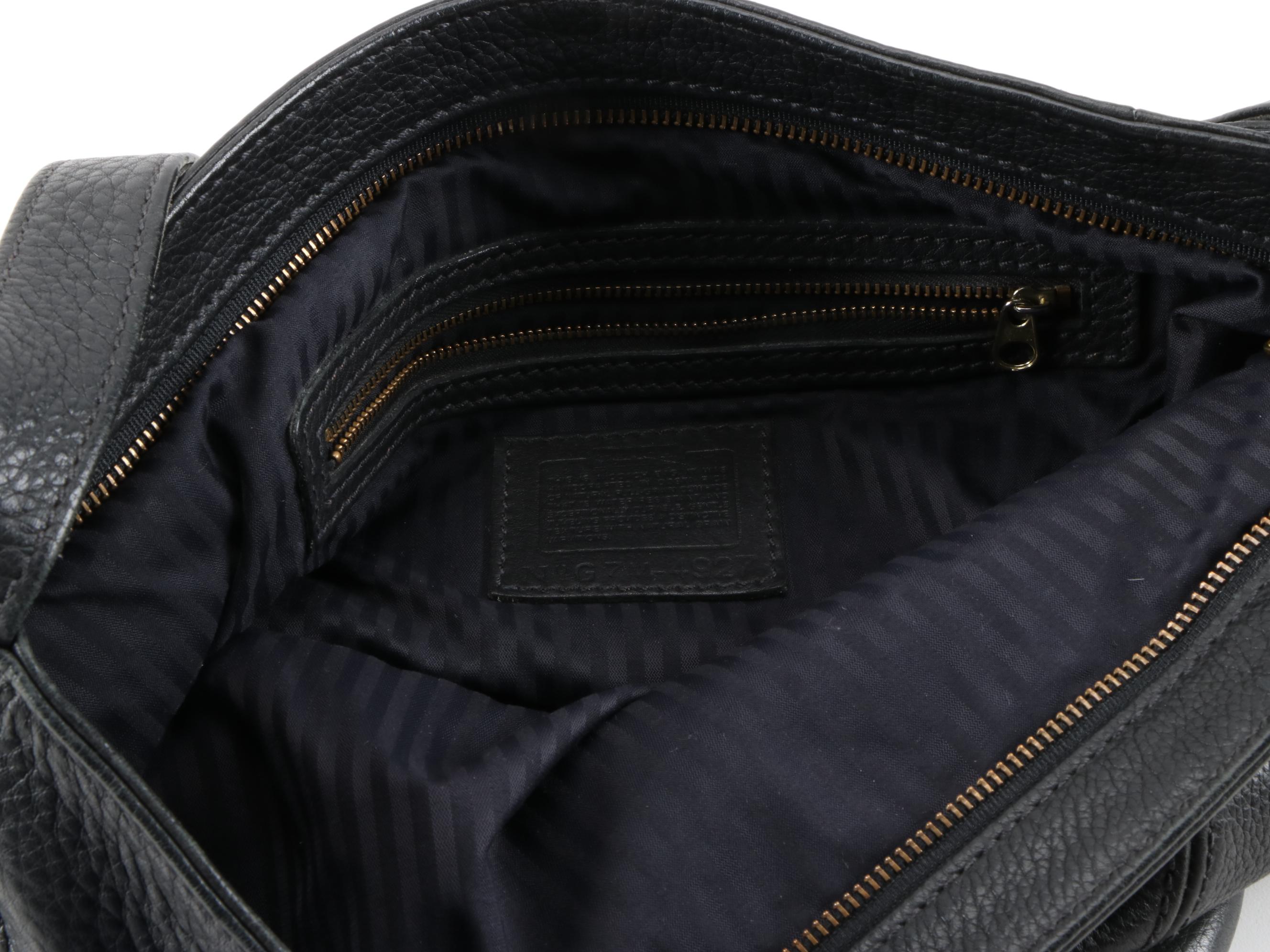 Coach Large Bucket Bag in Pebbled Black Leather