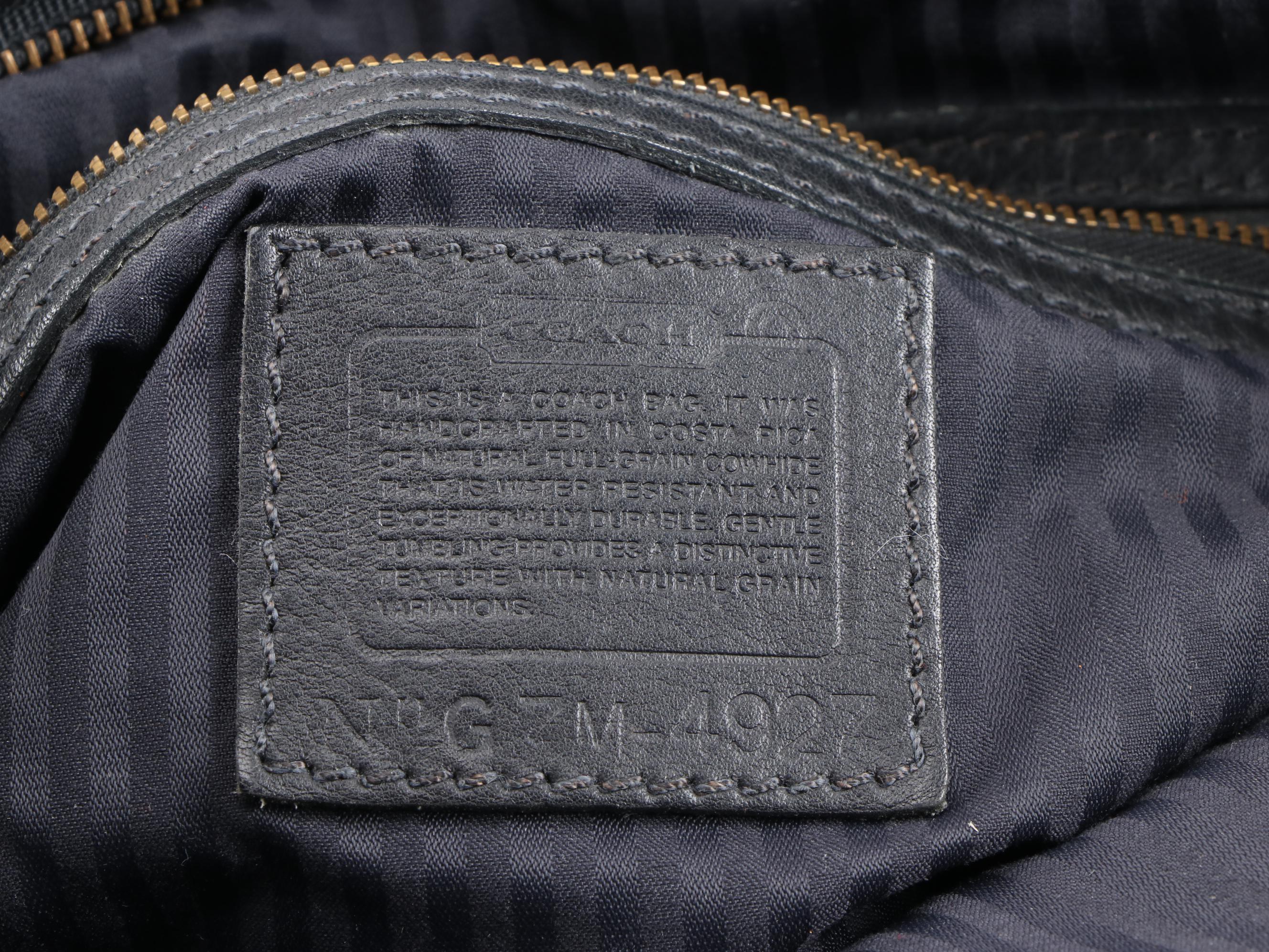 Coach Large Bucket Bag in Pebbled Black Leather