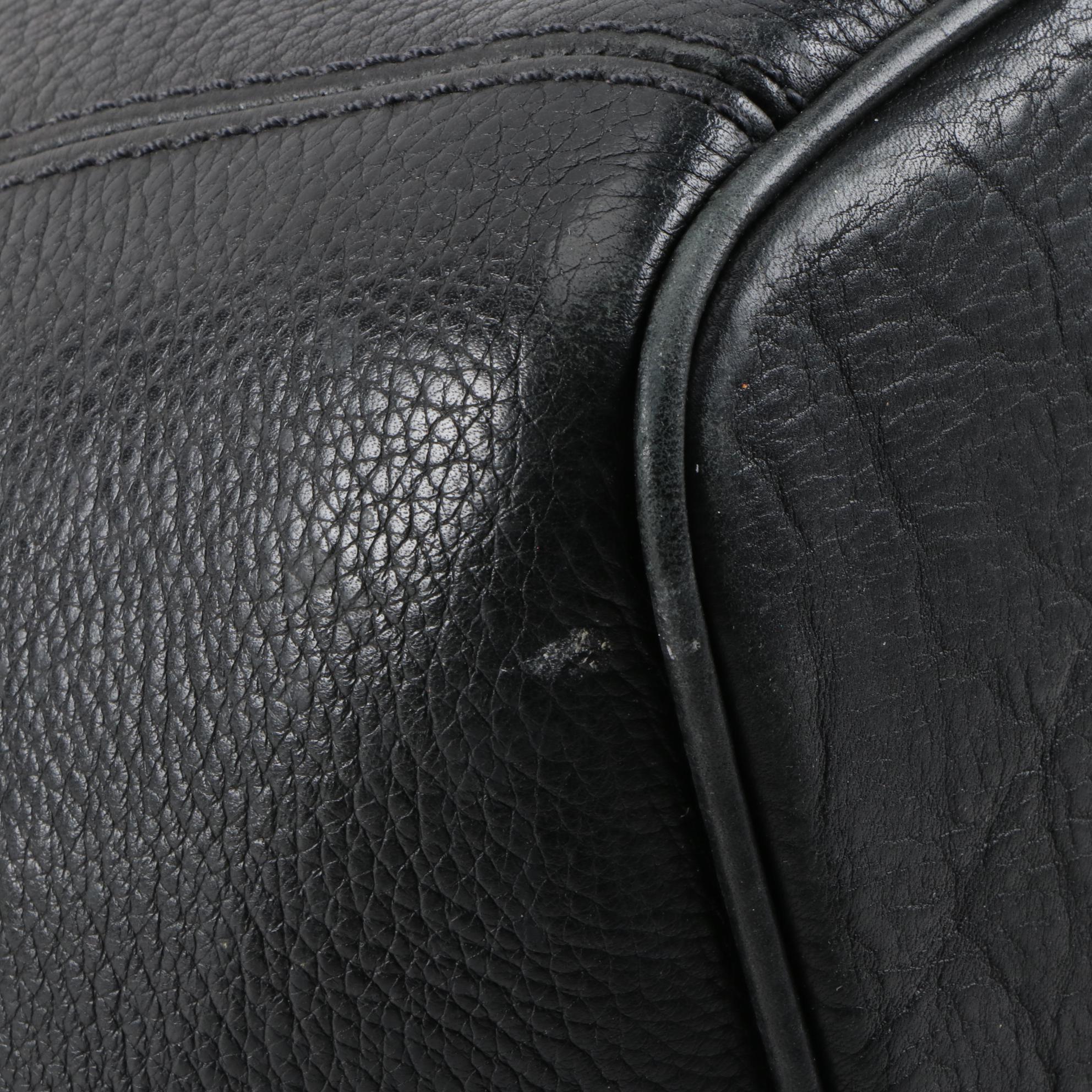 Coach Large Bucket Bag in Pebbled Black Leather