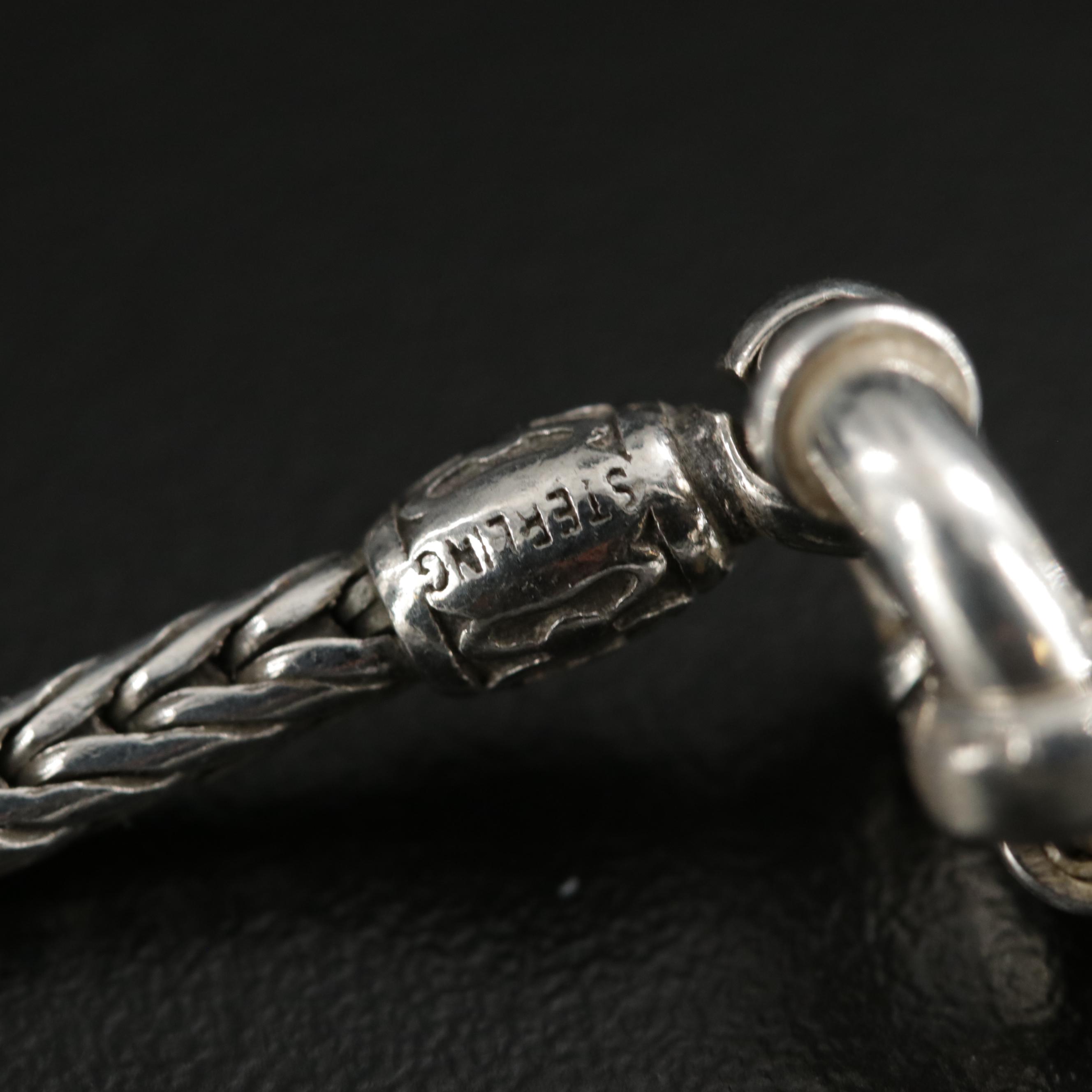 Judith Ripka Sterling Silver Pearl and Sapphire Maltese Cross Necklace