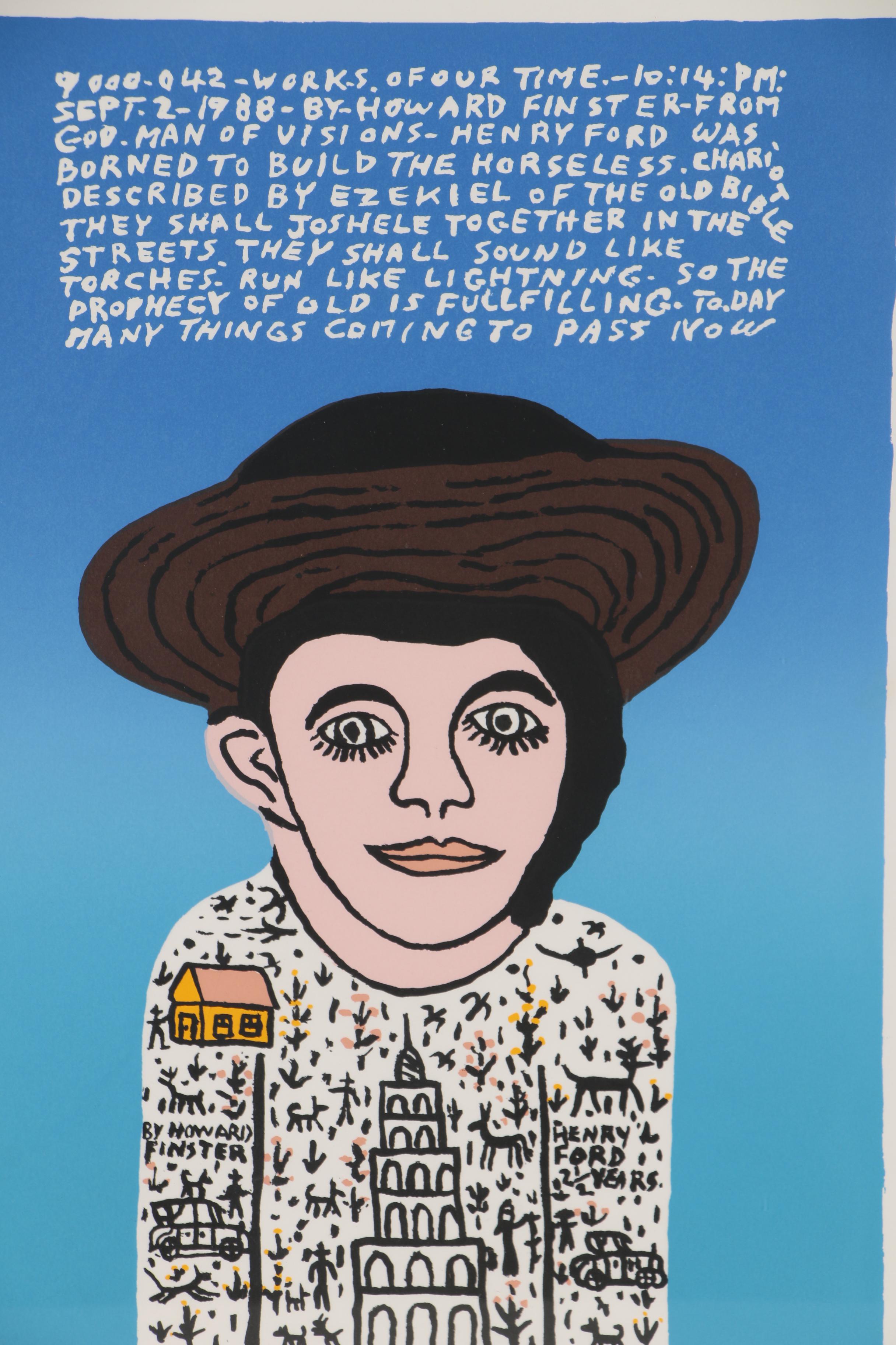 Howard Finster Lithograph "Henry Ford"
