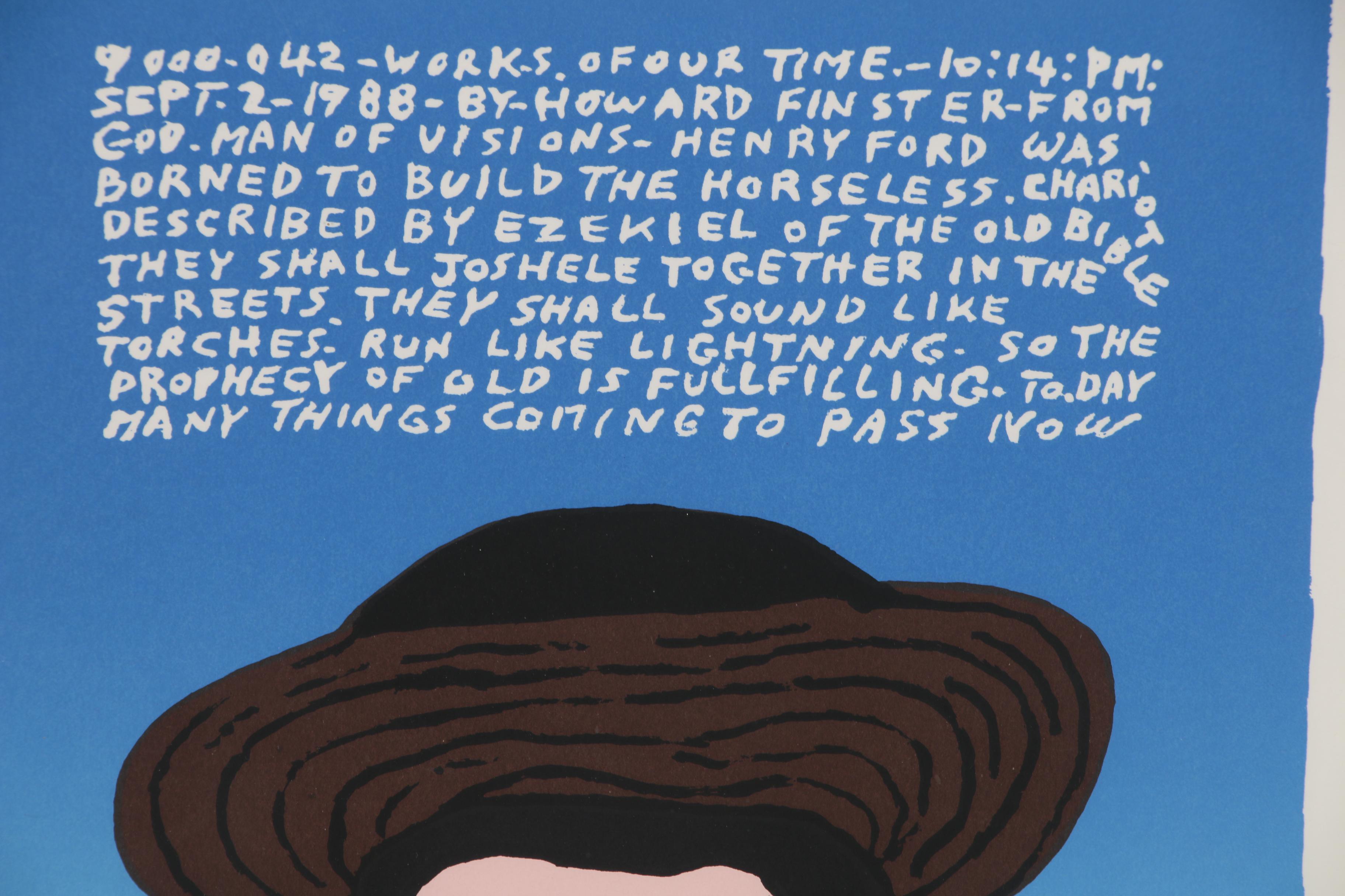 Howard Finster Lithograph "Henry Ford"