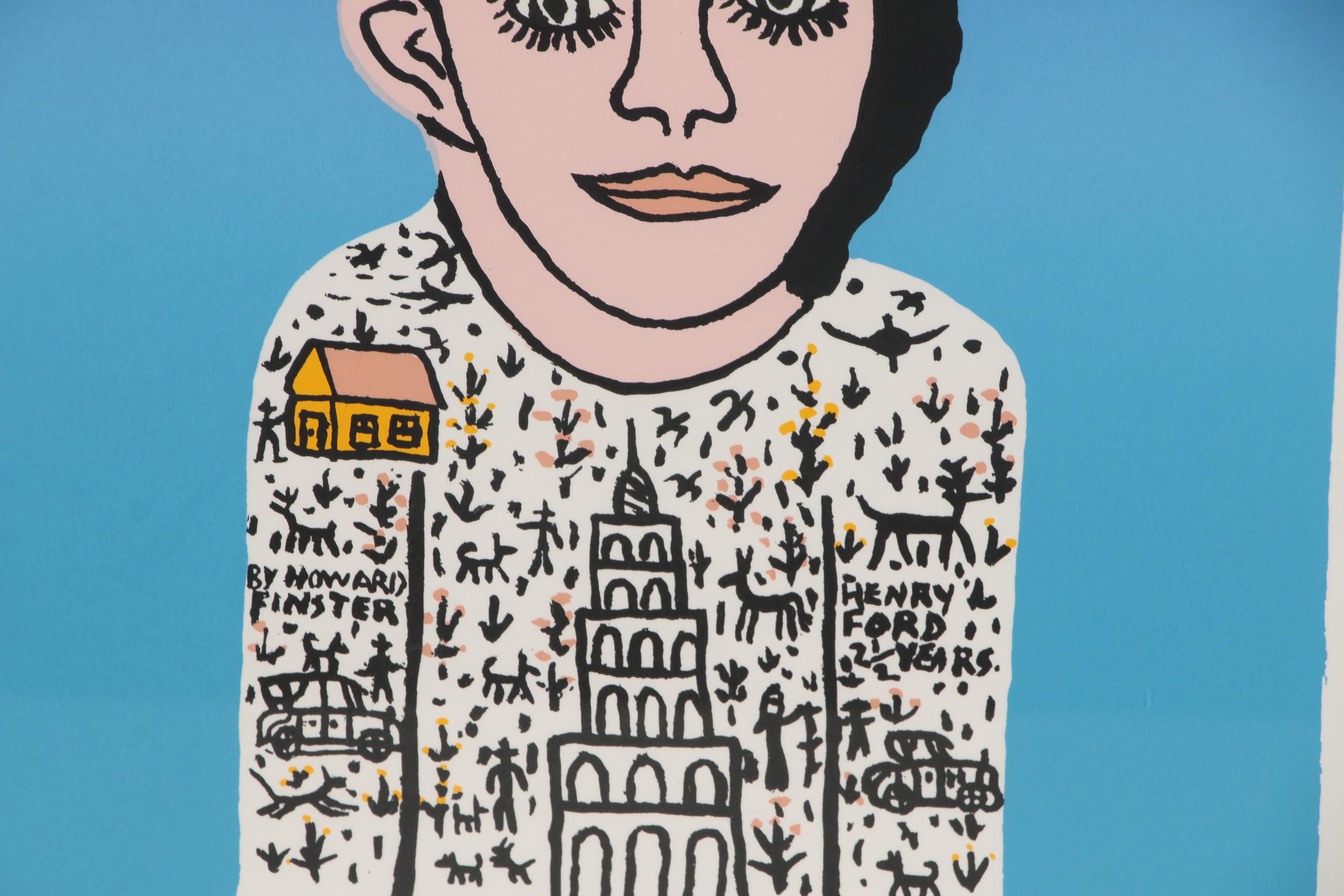 Howard Finster Lithograph "Henry Ford"