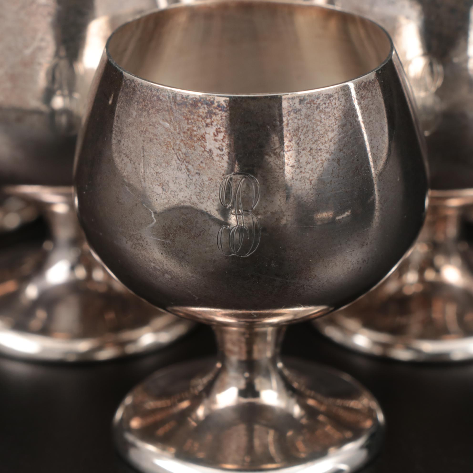 Gorham Sterling Silver Cordial Glasses, Mid to Late 20th Century