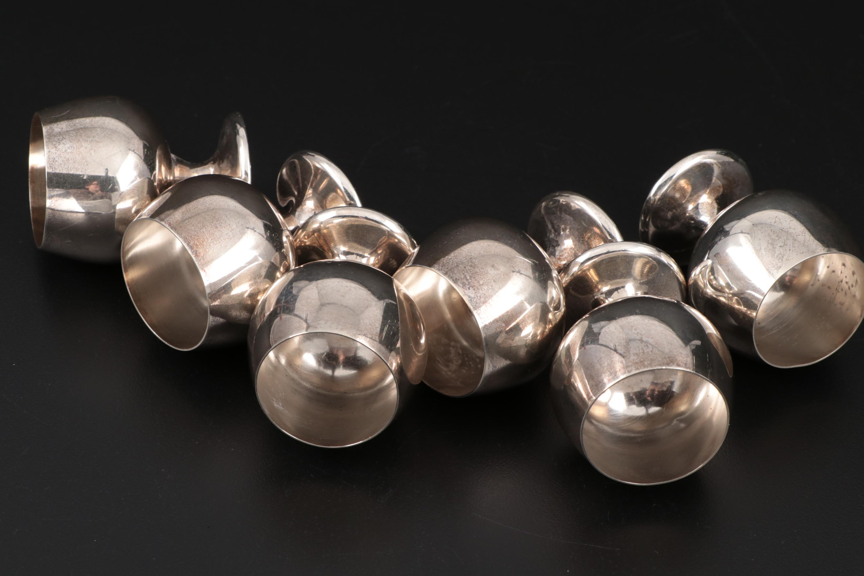 Gorham Sterling Silver Cordial Glasses, Mid to Late 20th Century