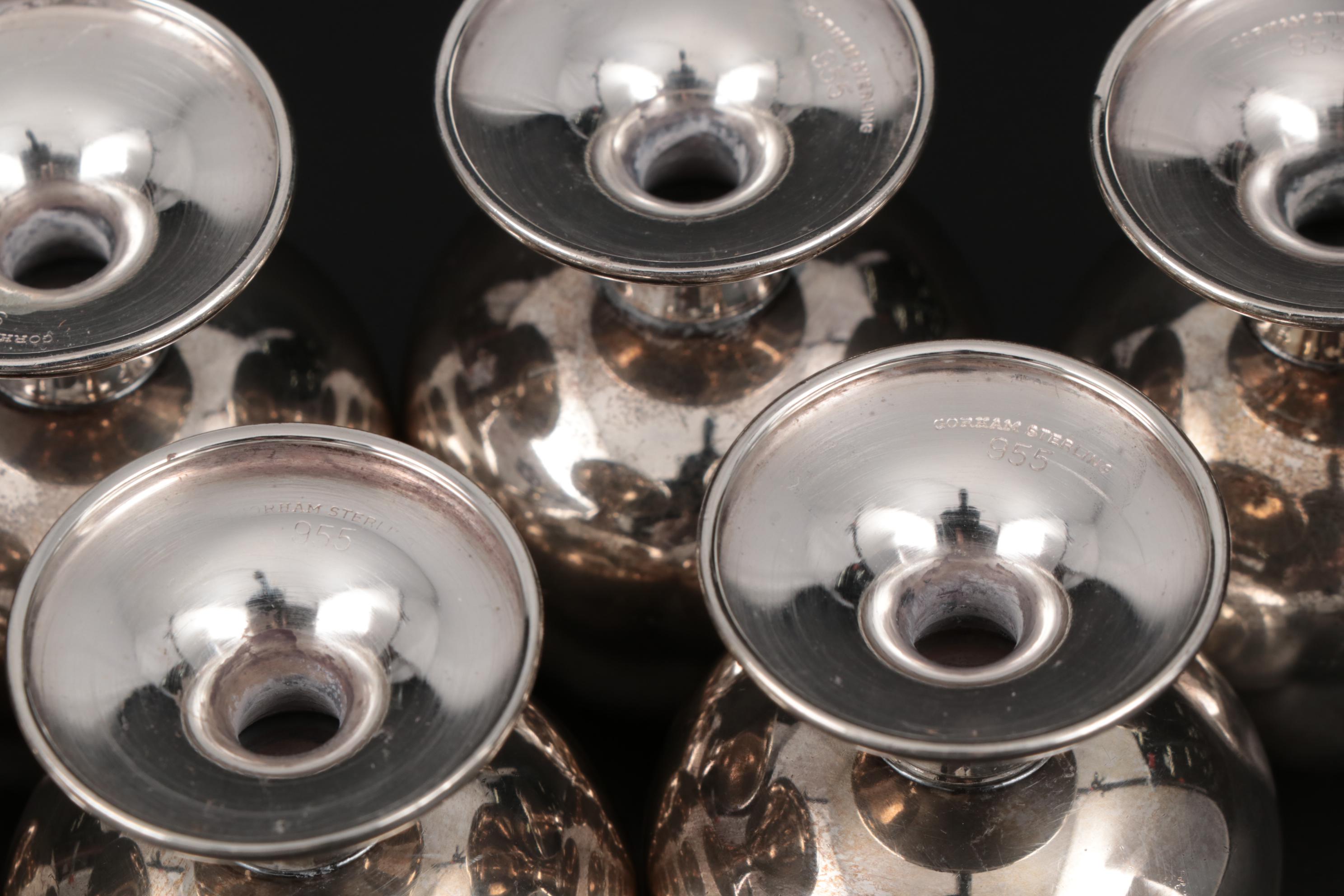 Gorham Sterling Silver Cordial Glasses, Mid to Late 20th Century