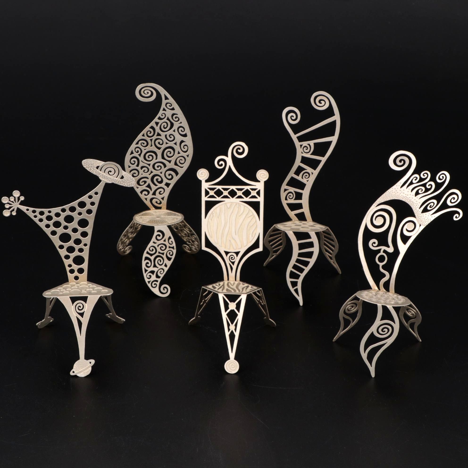 Christopher Royal Miniature Metal Chair Sculptures, 1997