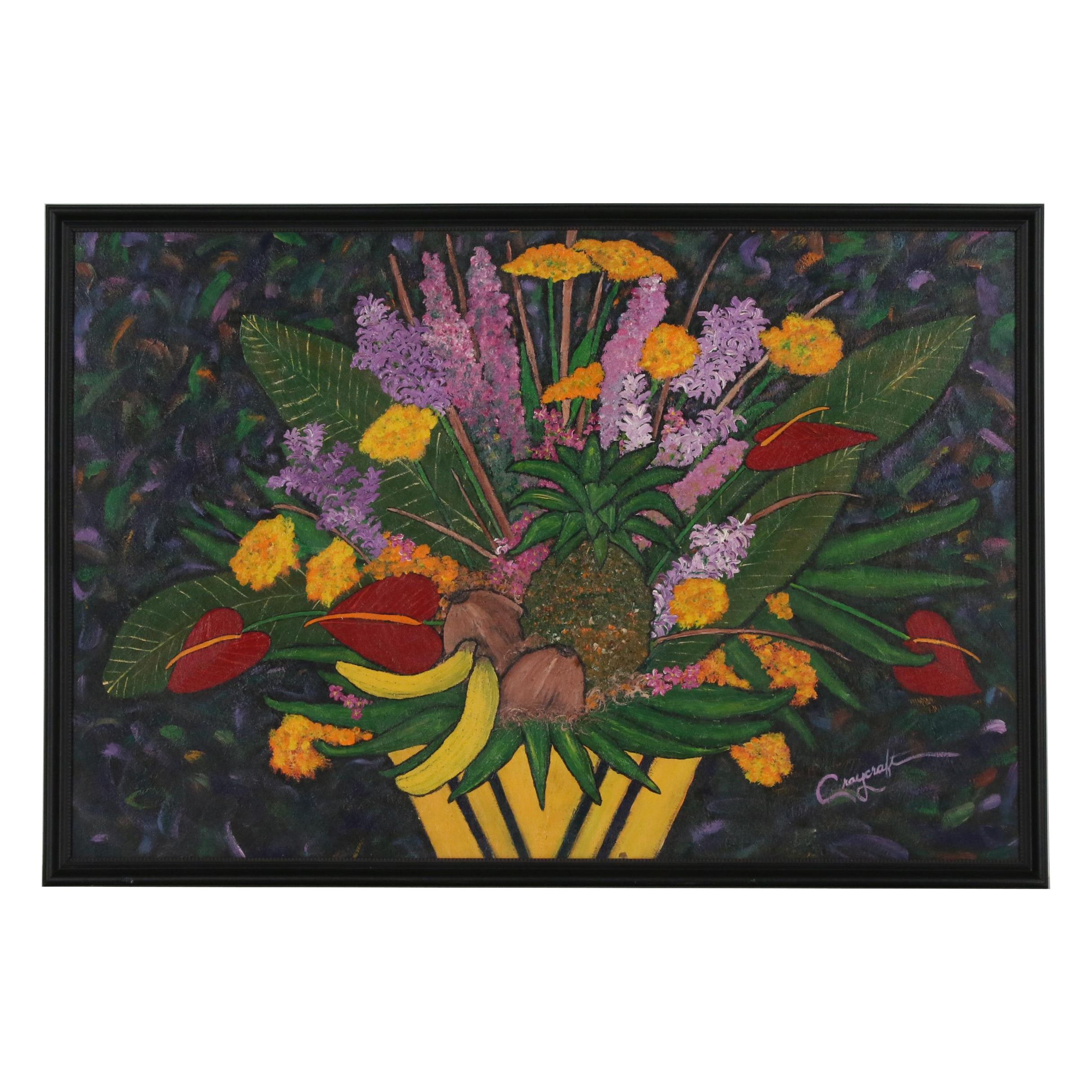 Paul N. Craycraft Jr. Acrylic Painting "Island Splendor", 1991