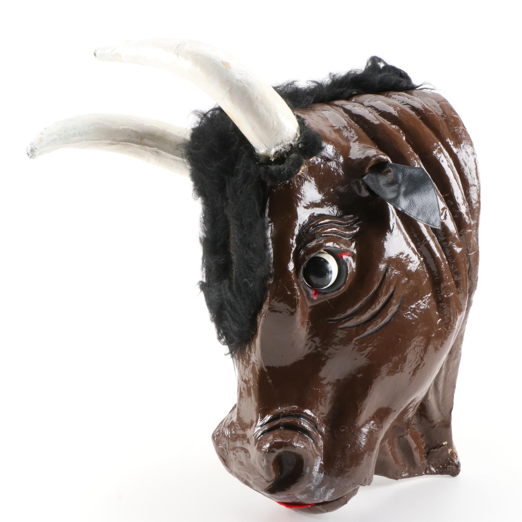 Papier-Mâché Bull Head Costume