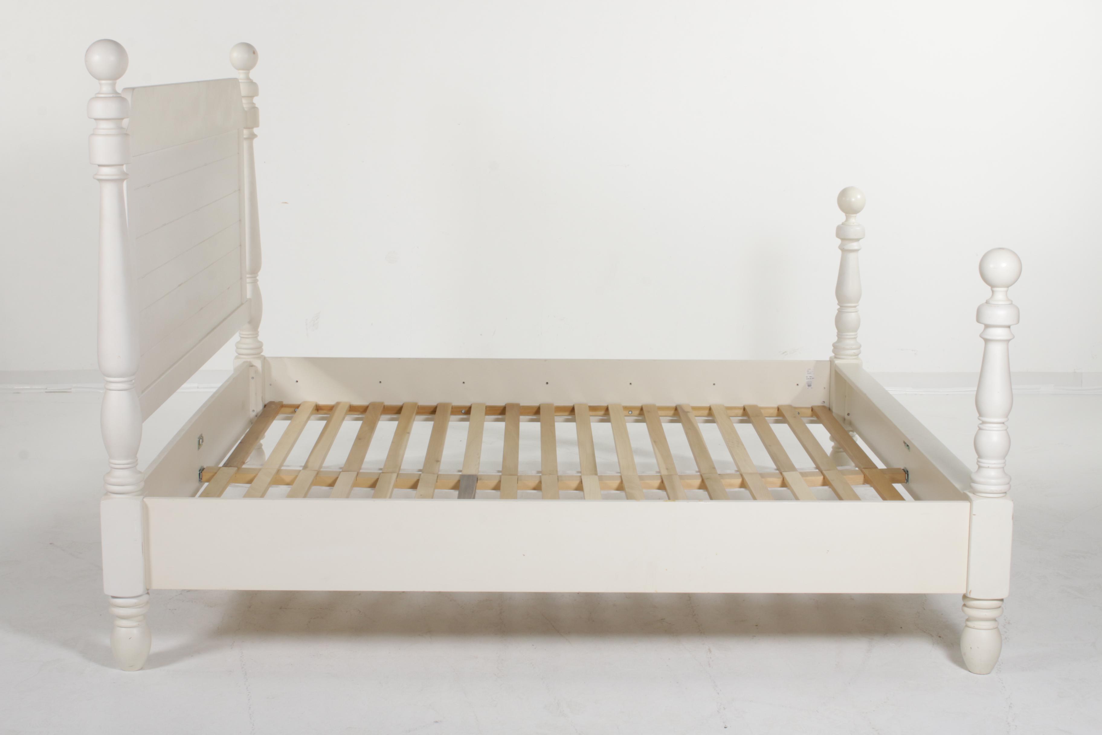 Pottery Barn "Caroline" Farmhouse Style French White King Sized Bed Frame