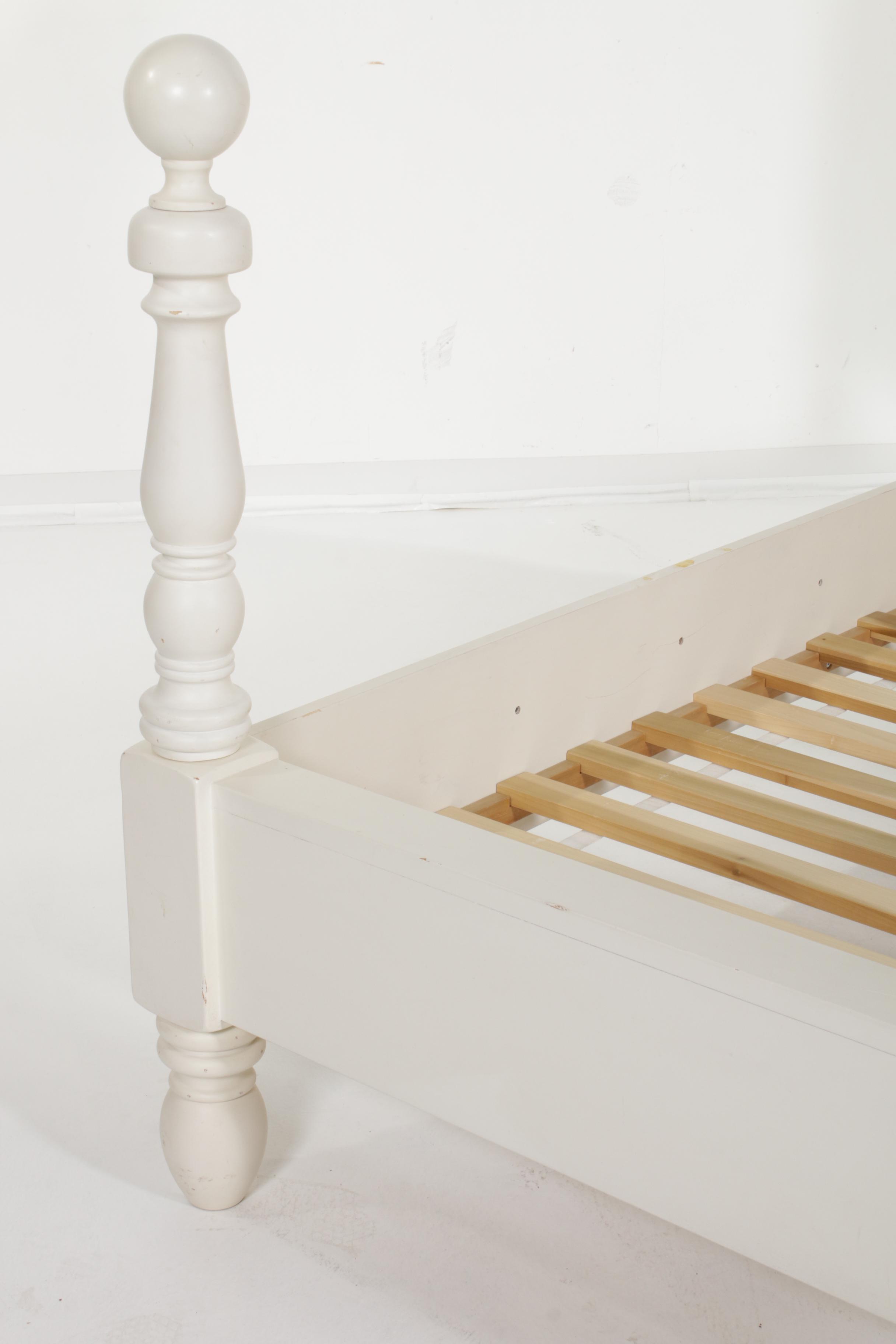 Pottery Barn "Caroline" Farmhouse Style French White King Sized Bed Frame