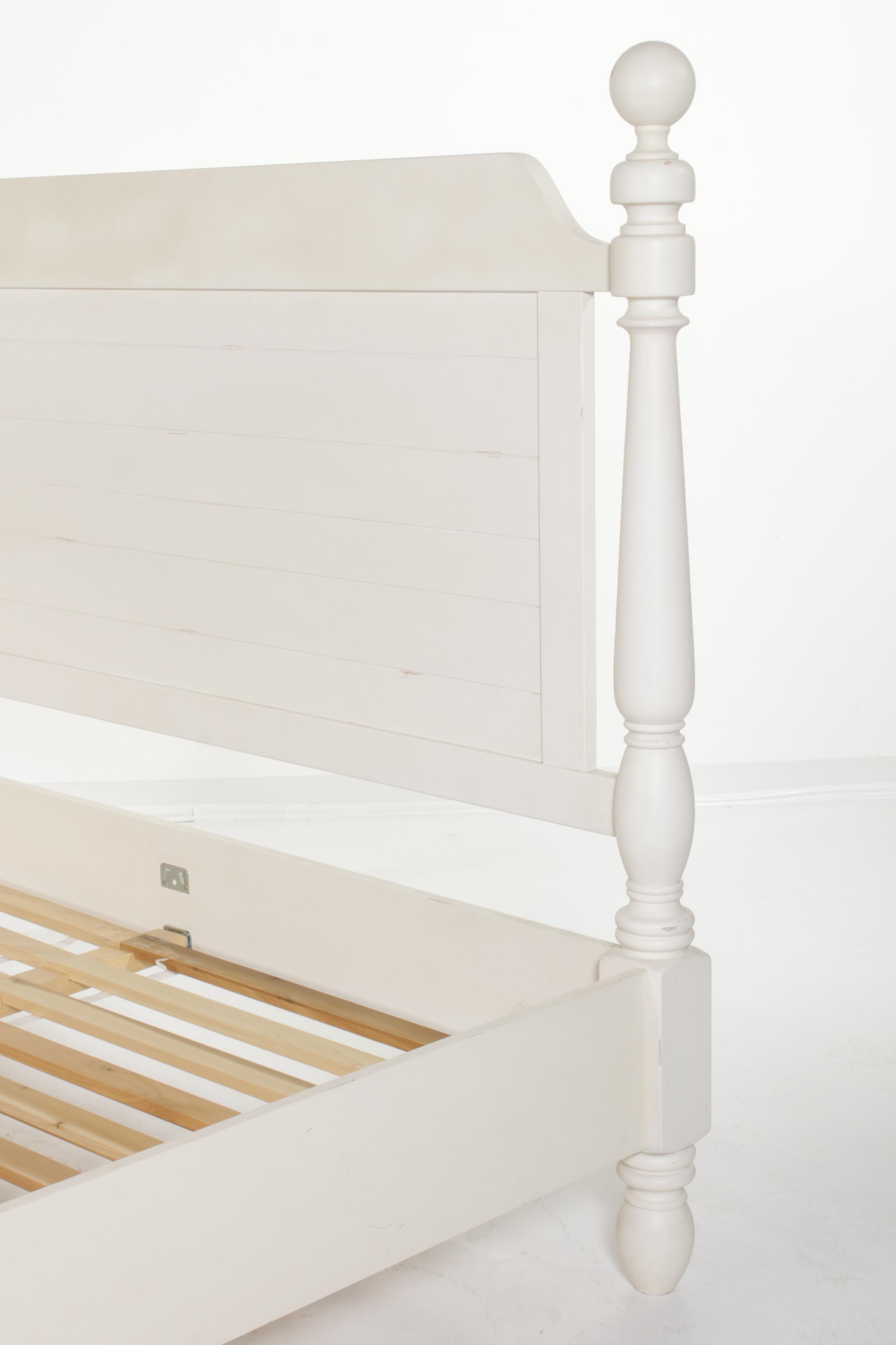 Pottery Barn "Caroline" Farmhouse Style French White King Sized Bed Frame