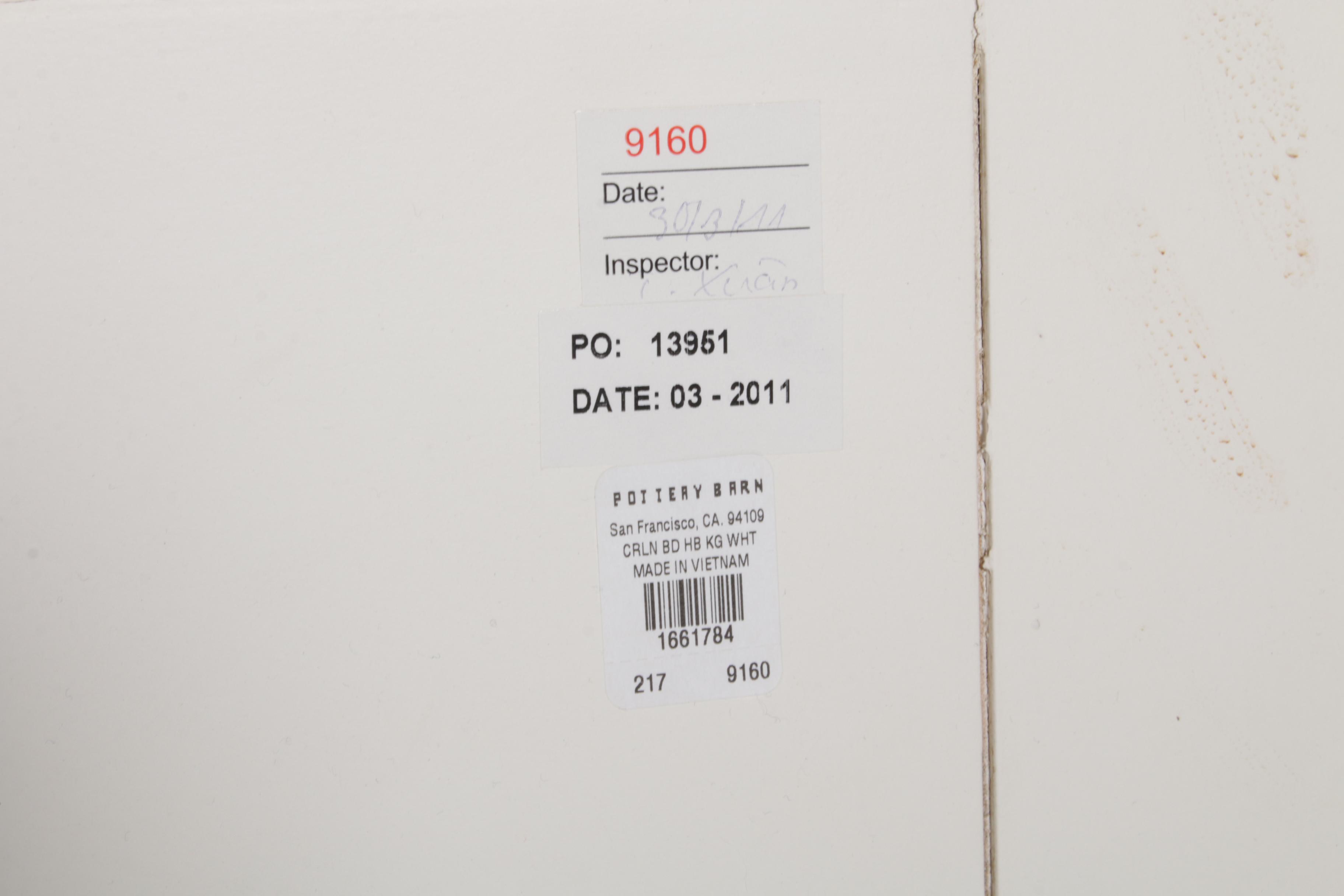 Pottery Barn "Caroline" Farmhouse Style French White King Sized Bed Frame