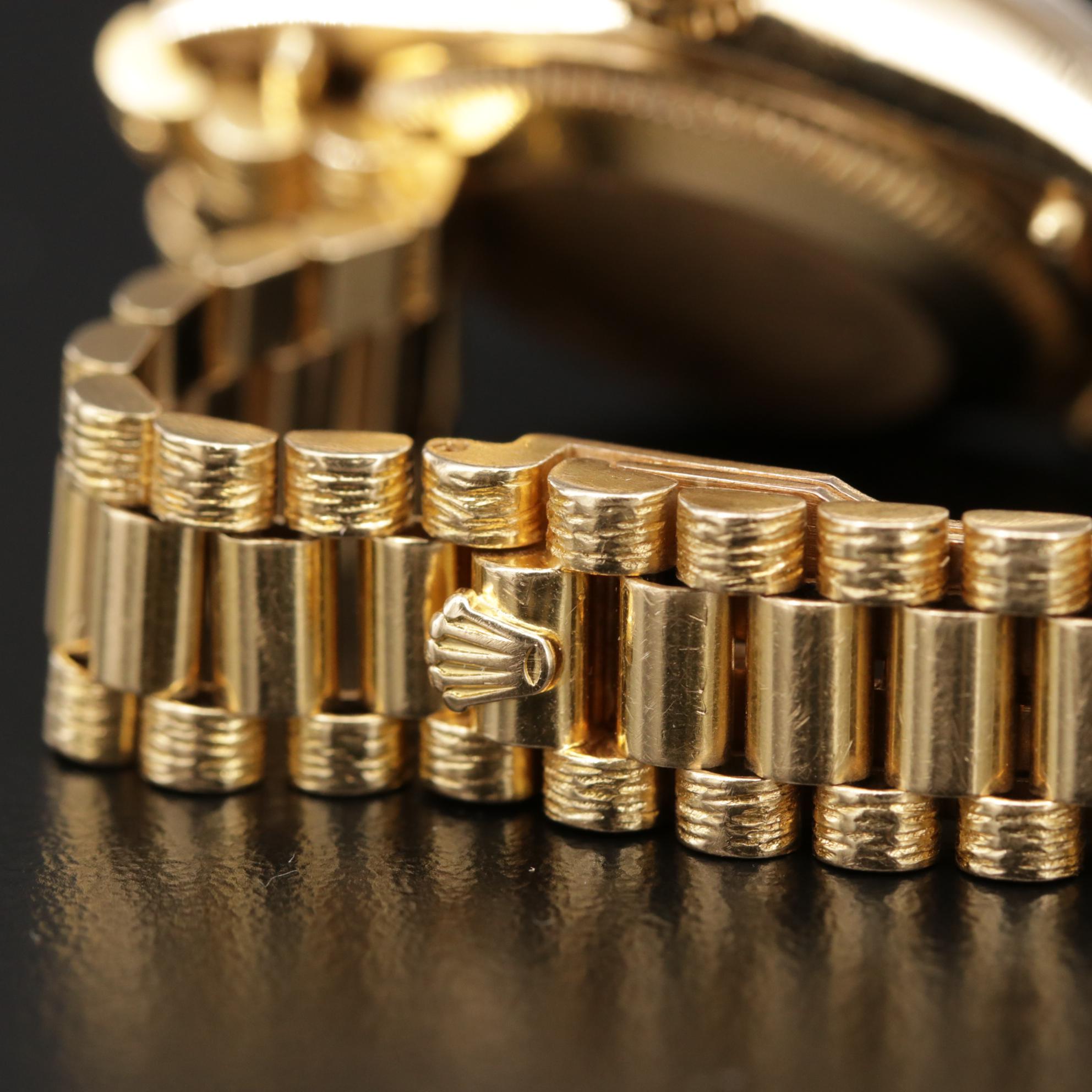 1982 Rolex Datejust 18K Bark Finished Gold and Diamond Automatic Watch