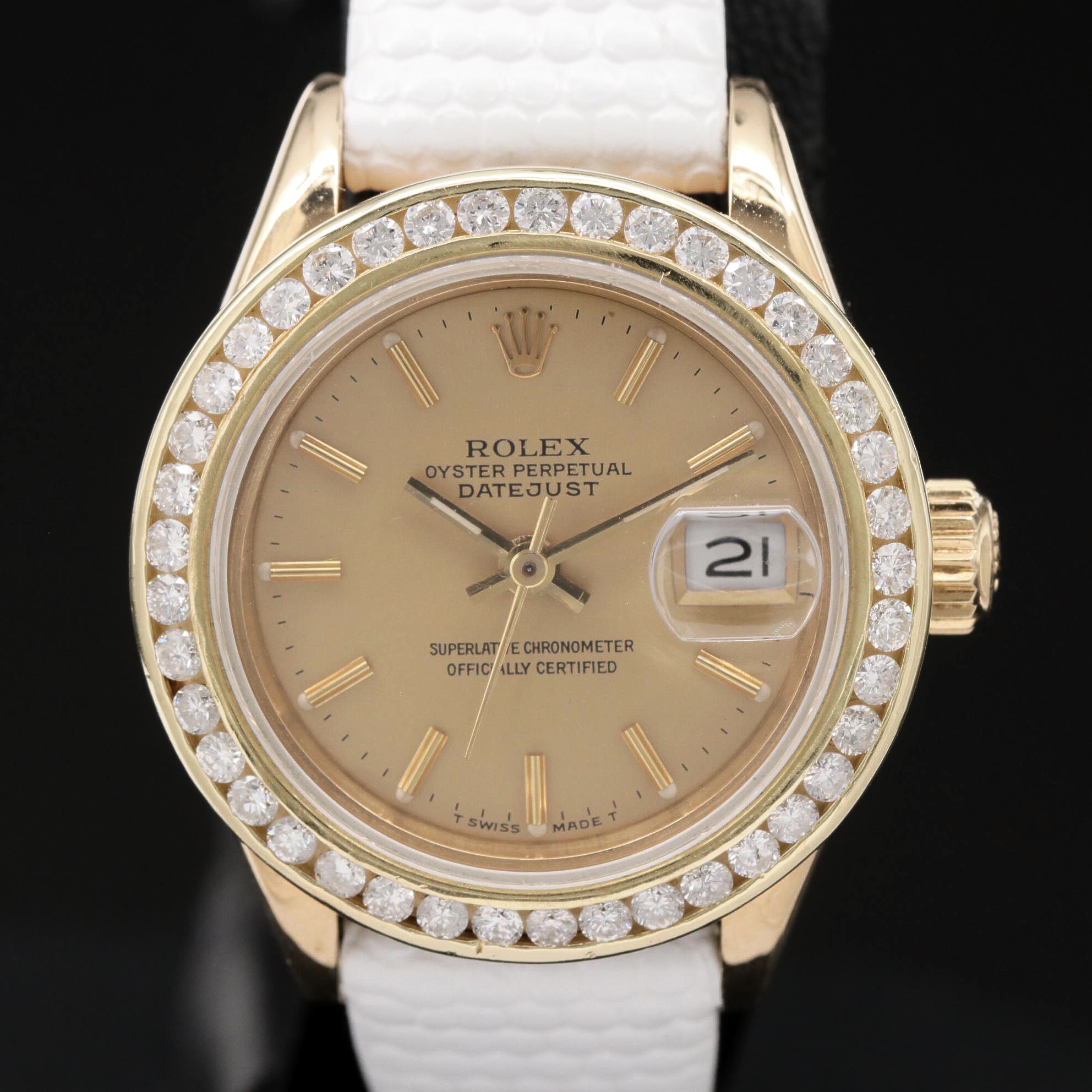1993 Rolex Datejust 18K Gold and 1.02 CTW Diamonds Automatic Watch