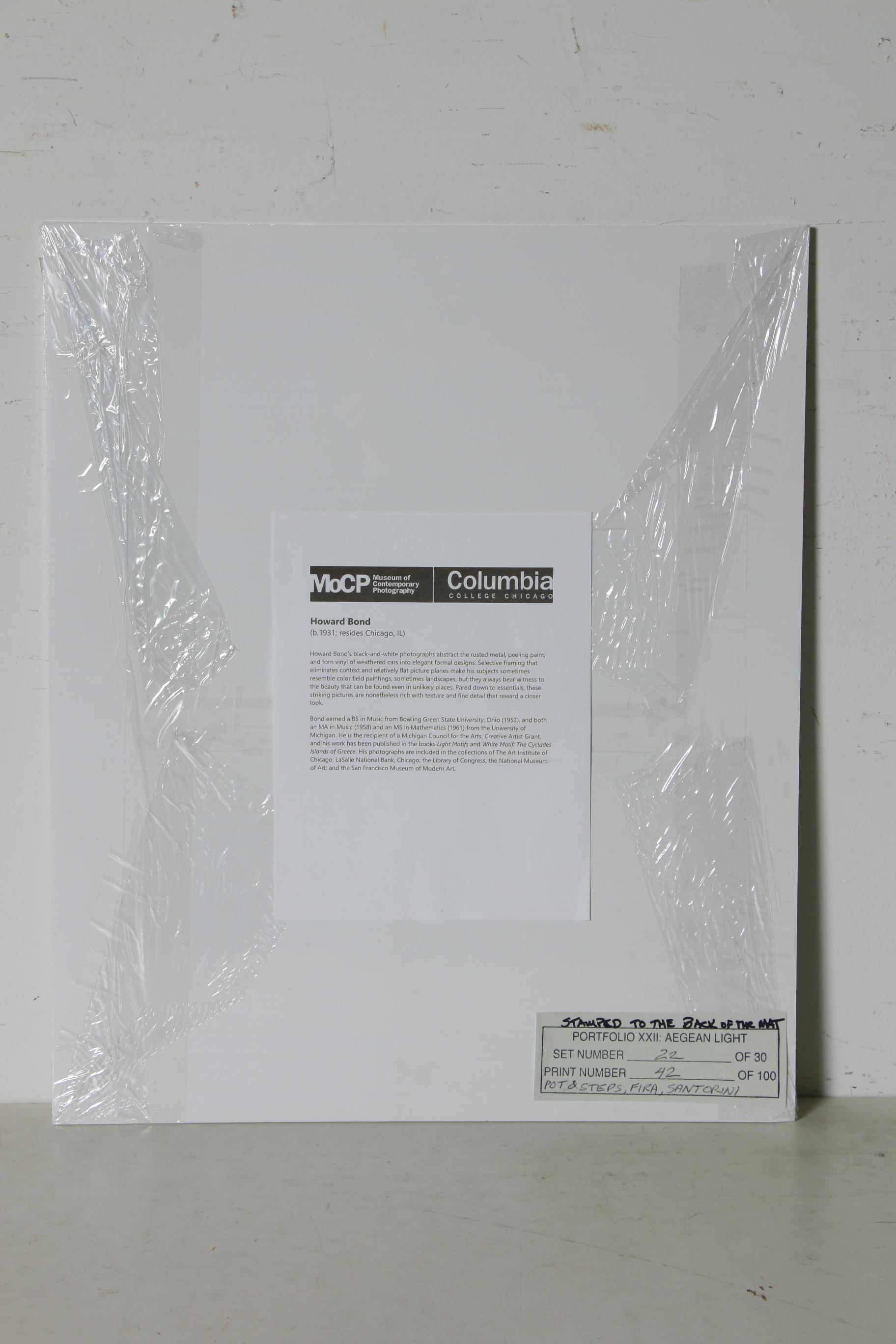 Howard Bond Silver Gelatin Photograph "Pot & Steps, Fira, Santorini", 2005