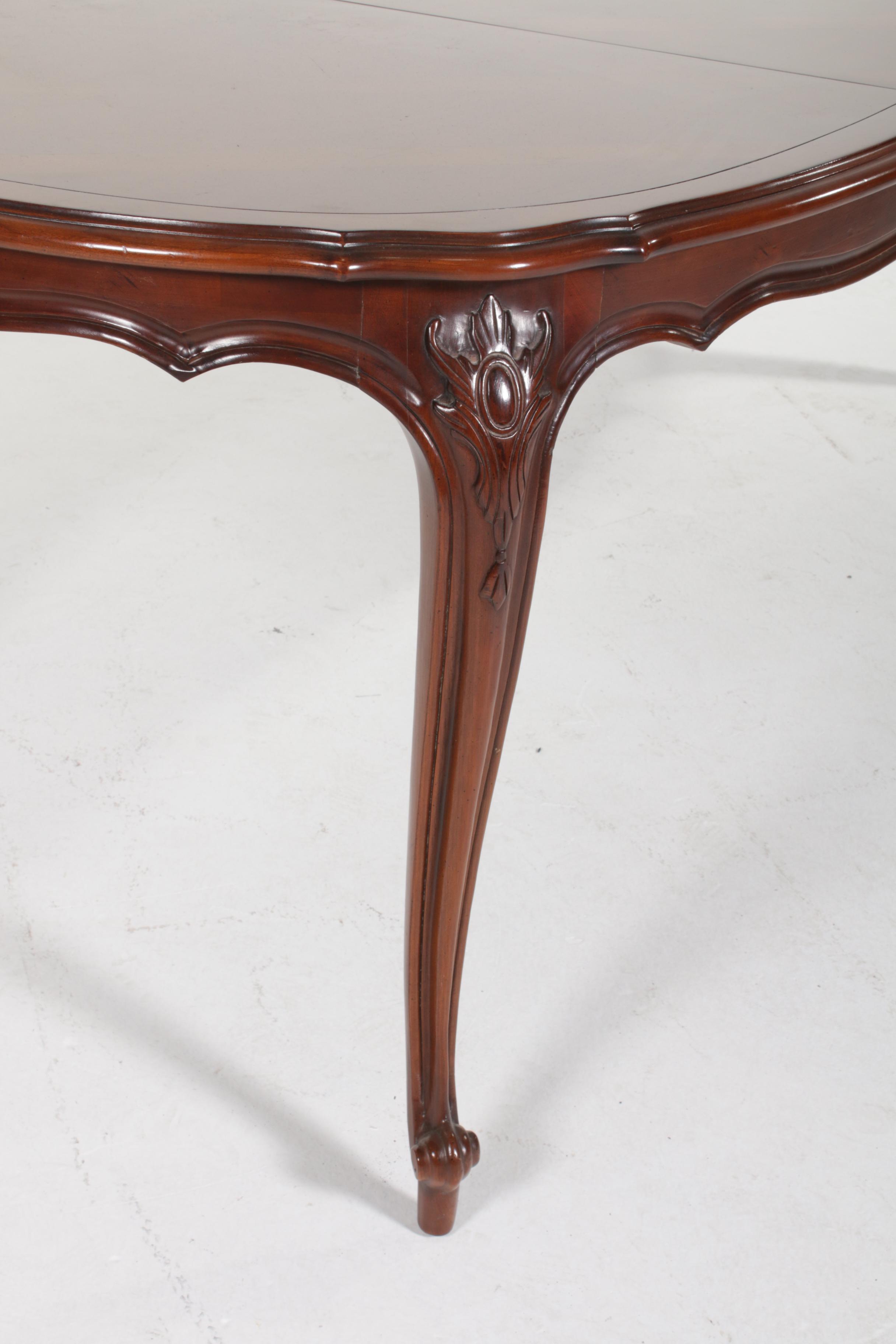 Century Furniture French Provincial Style Cherry "Chardeau" Dining Table, Chairs