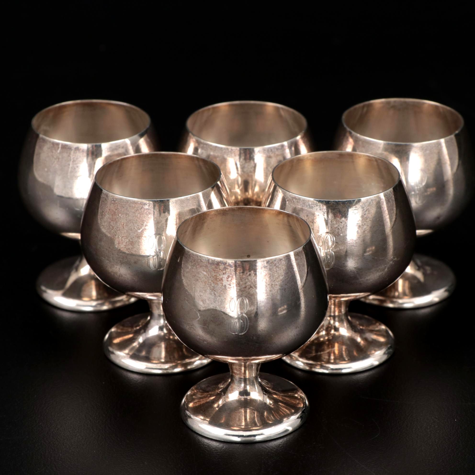 Gorham Sterling Silver Cordial Glasses, Mid to Late 20th Century