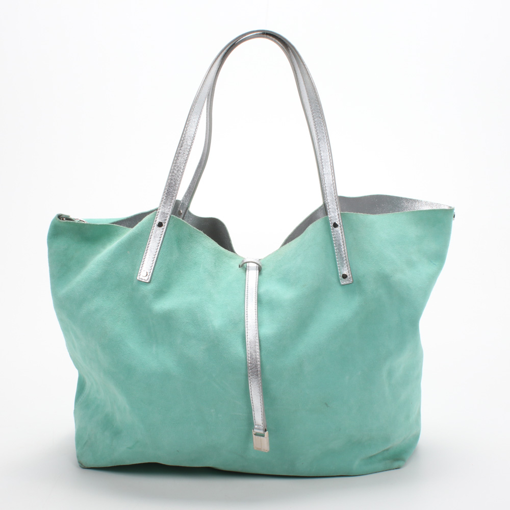 Tiffany & Co. Reversible Metallic Leather Tote Bag and Pouch