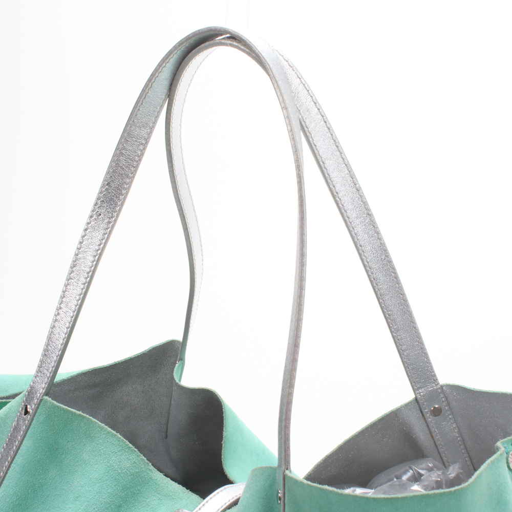 Tiffany & Co. Reversible Metallic Leather Tote Bag and Pouch