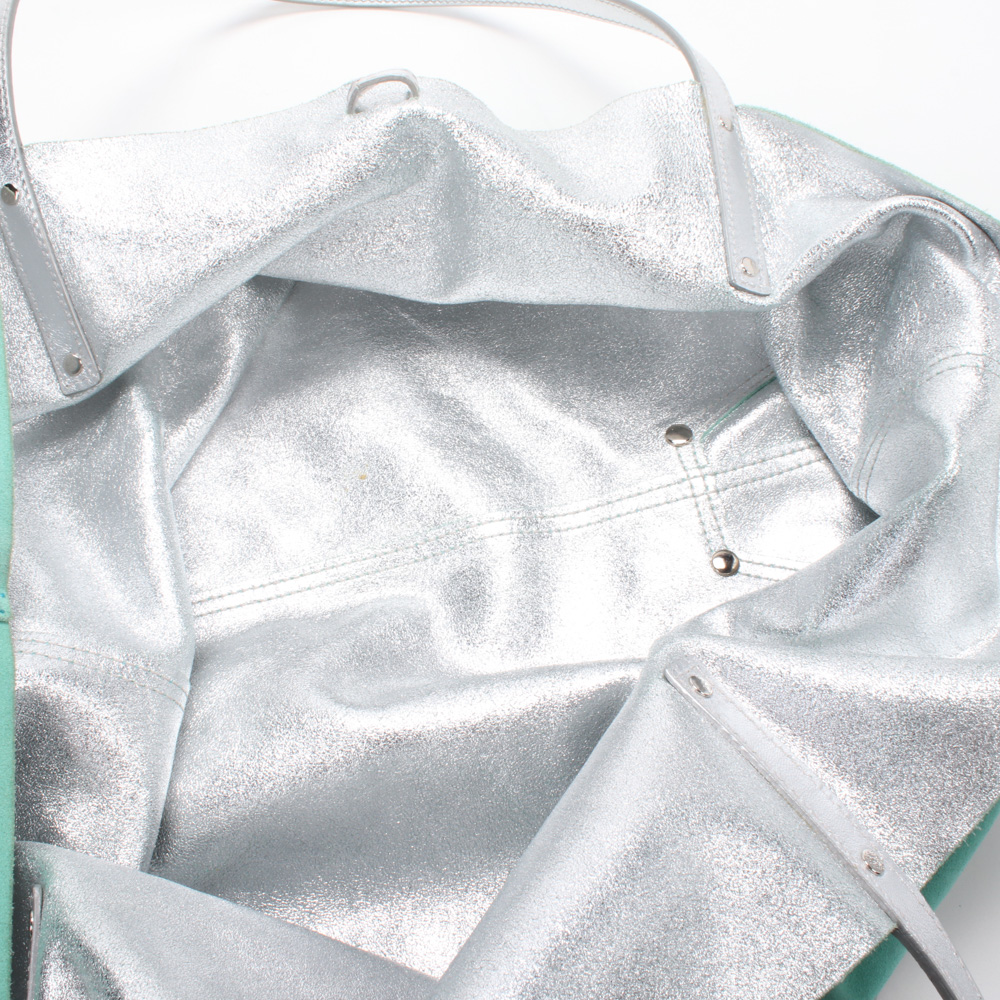 Tiffany & Co. Reversible Metallic Leather Tote Bag and Pouch
