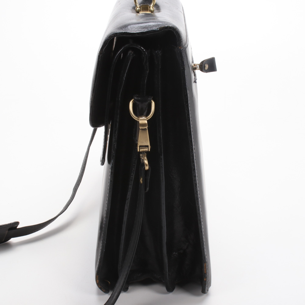 Saga Leather Combination Lock Briefcase with Detachable Strap