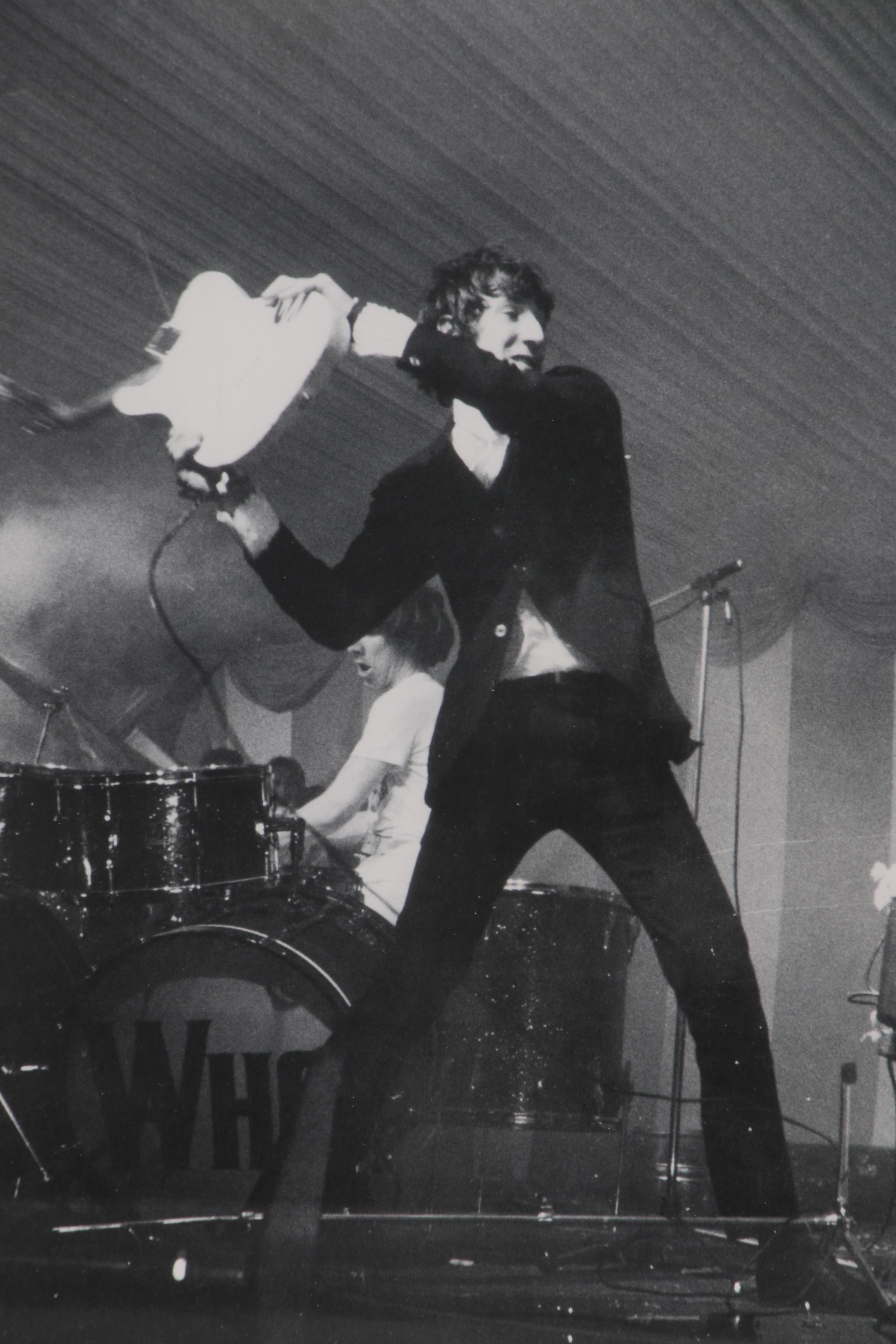 Offset Lithograph Poster of Pete Townshend Smashing Guitar