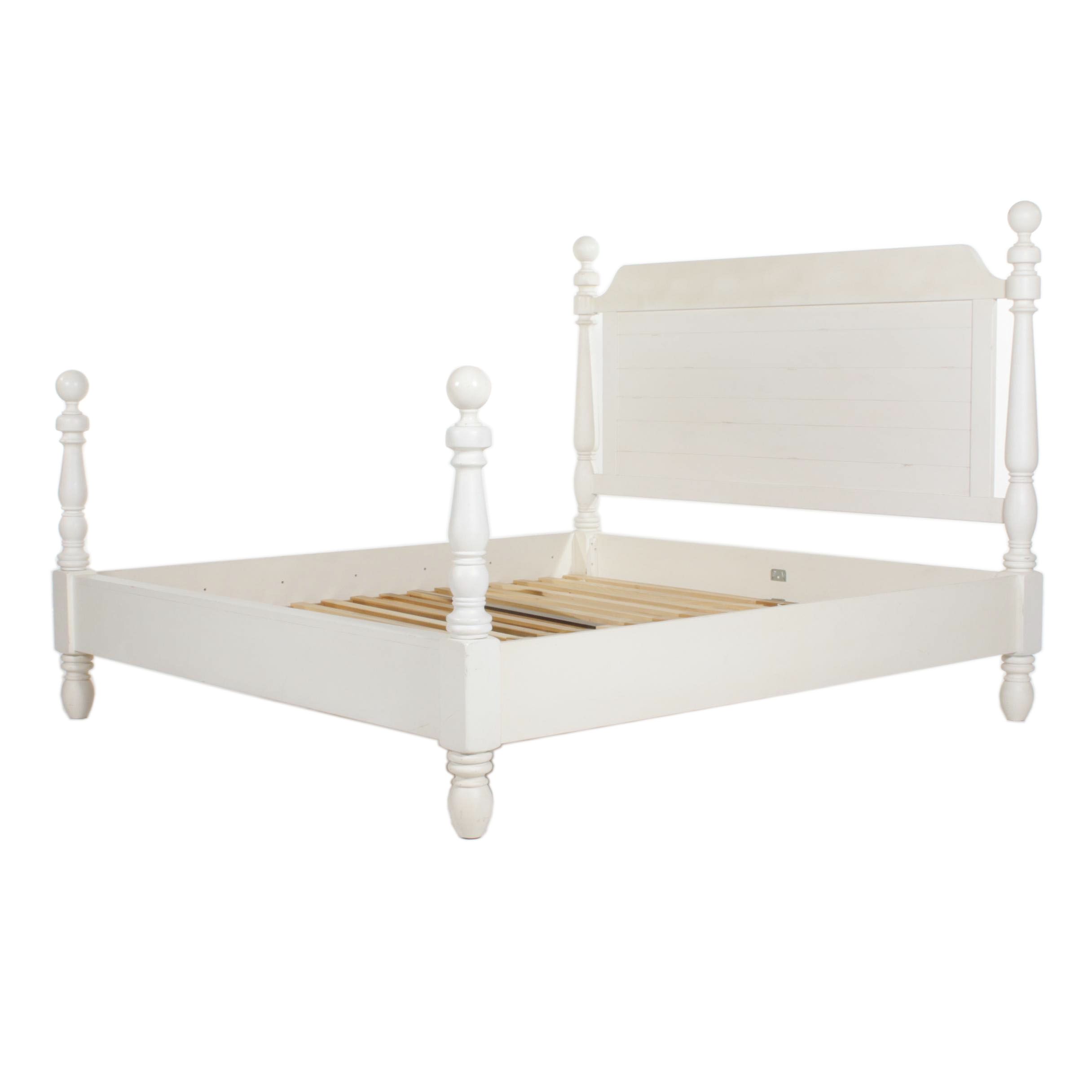 Pottery Barn "Caroline" Farmhouse Style French White King Sized Bed Frame