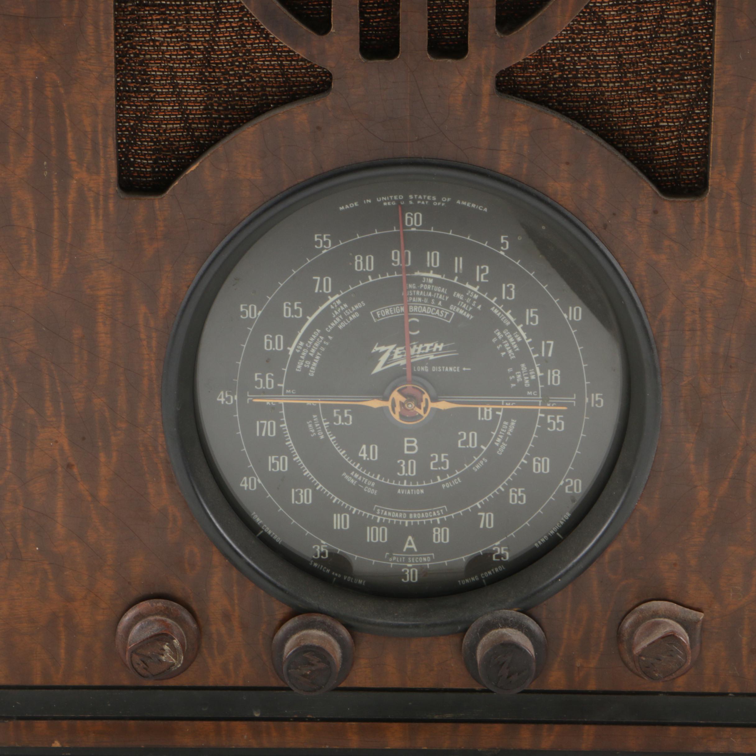 Zenith Foreign Broadcast and Long Distance Tube Radio, 1930s-1940s