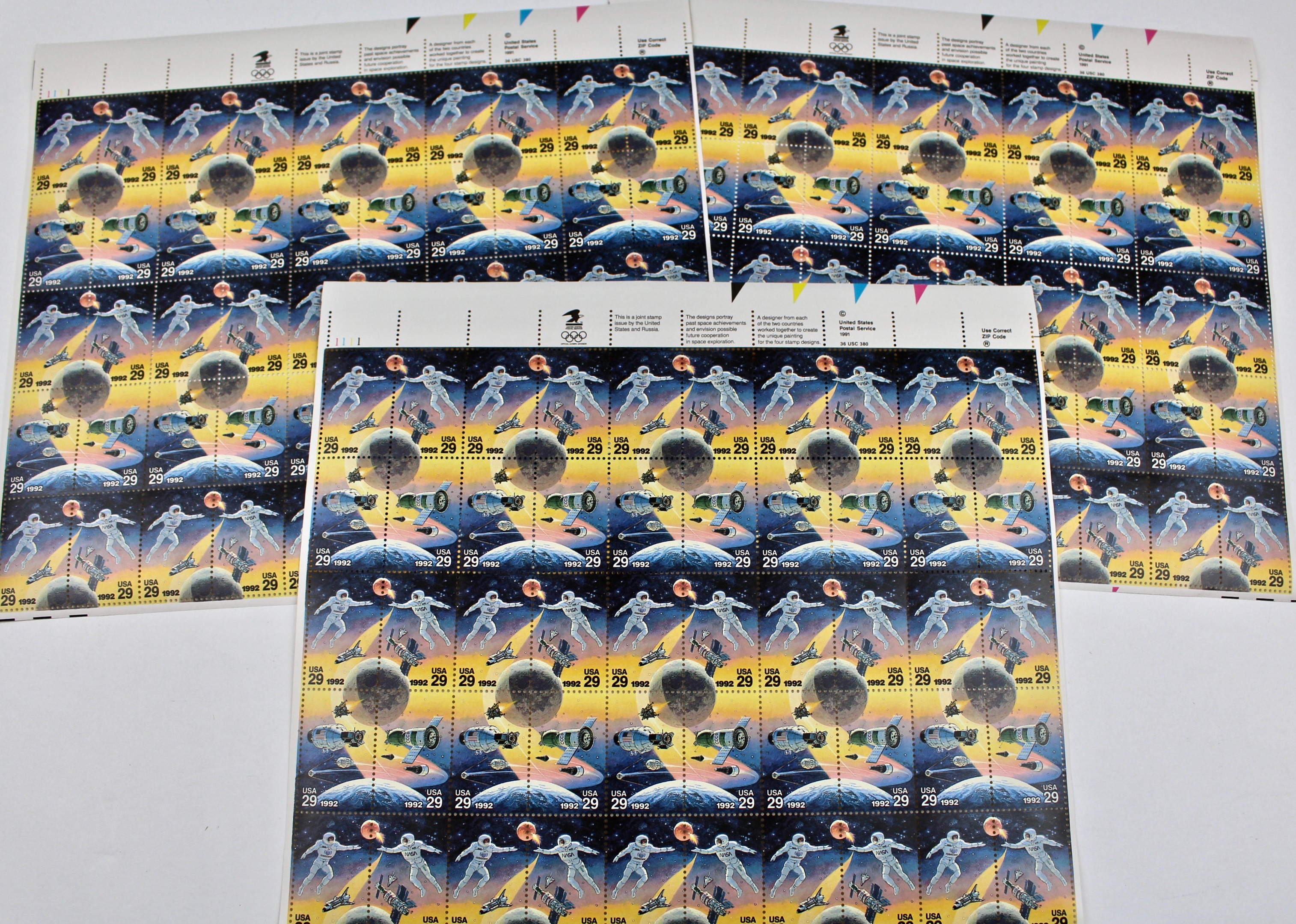 USPS Mint Condition Postage Stamp Sheet Collection, 1990s