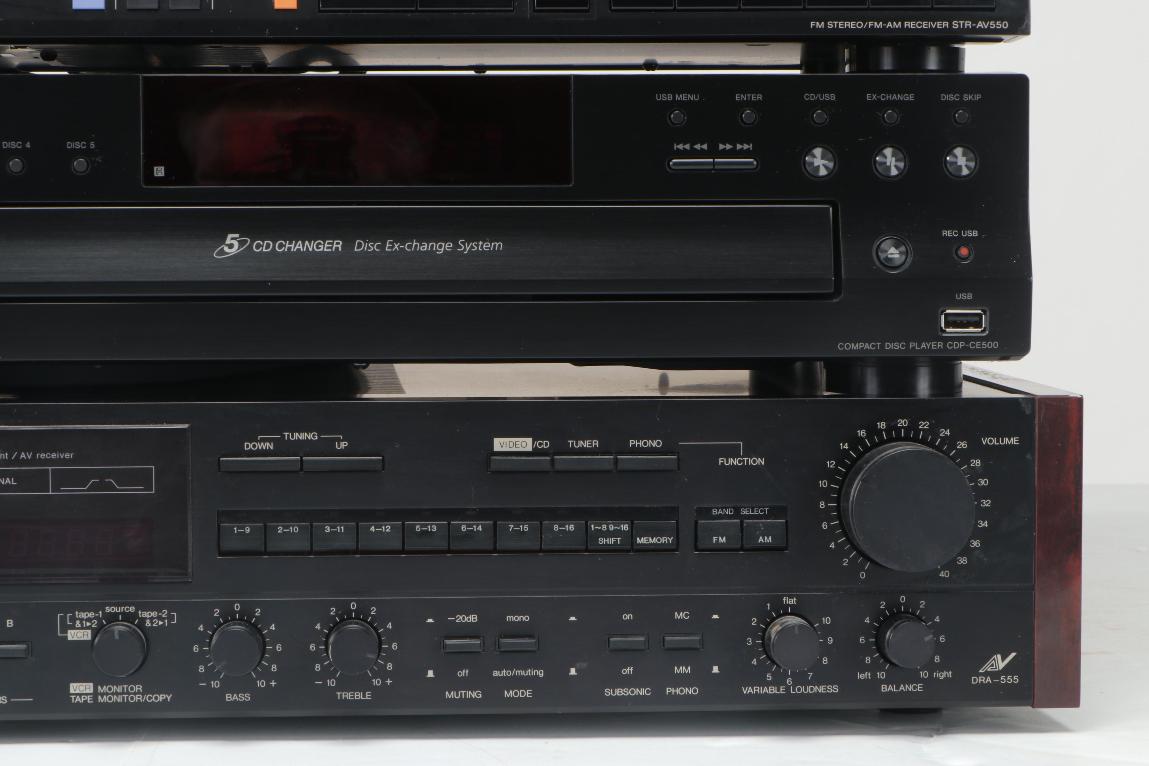 Sony FM Stereo/FM-AM Receiver Model "STR-AV550" with Realistic Equalizer