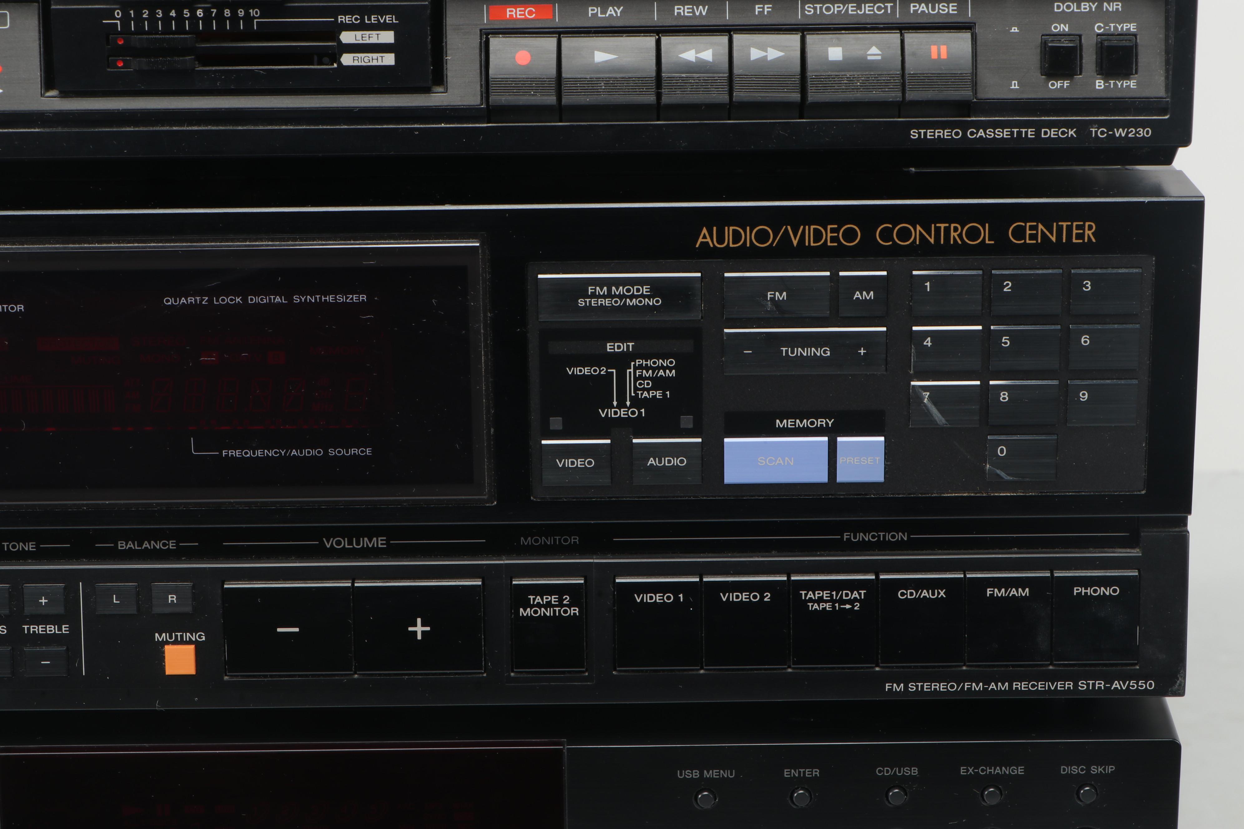 Sony FM Stereo/FM-AM Receiver Model "STR-AV550" with Realistic Equalizer