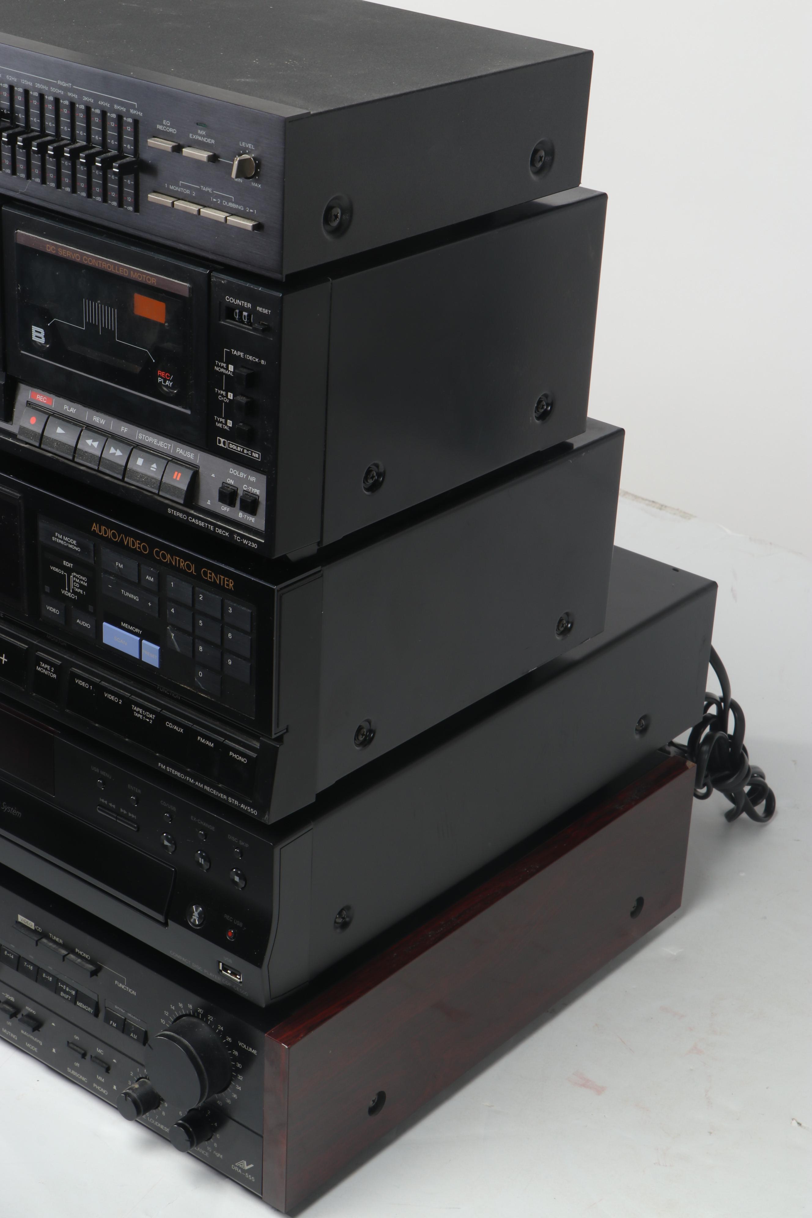 Sony FM Stereo/FM-AM Receiver Model "STR-AV550" with Realistic Equalizer