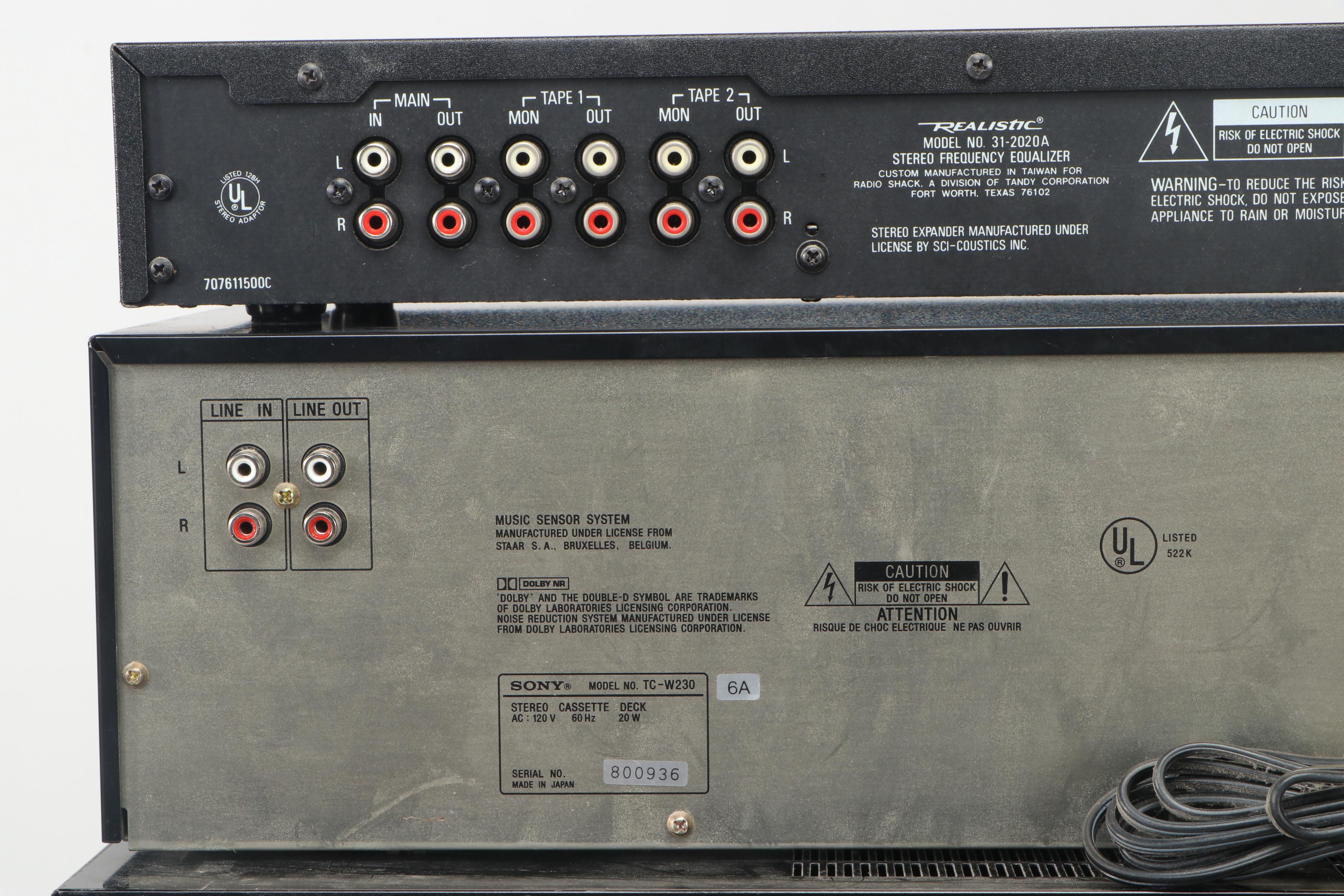 Sony FM Stereo/FM-AM Receiver Model "STR-AV550" with Realistic Equalizer