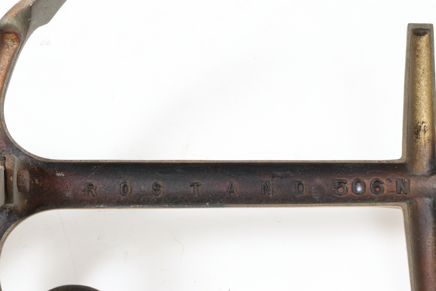 Pair of Rostand Brass and Wrought Iron Anchor Andirons, 20th Century