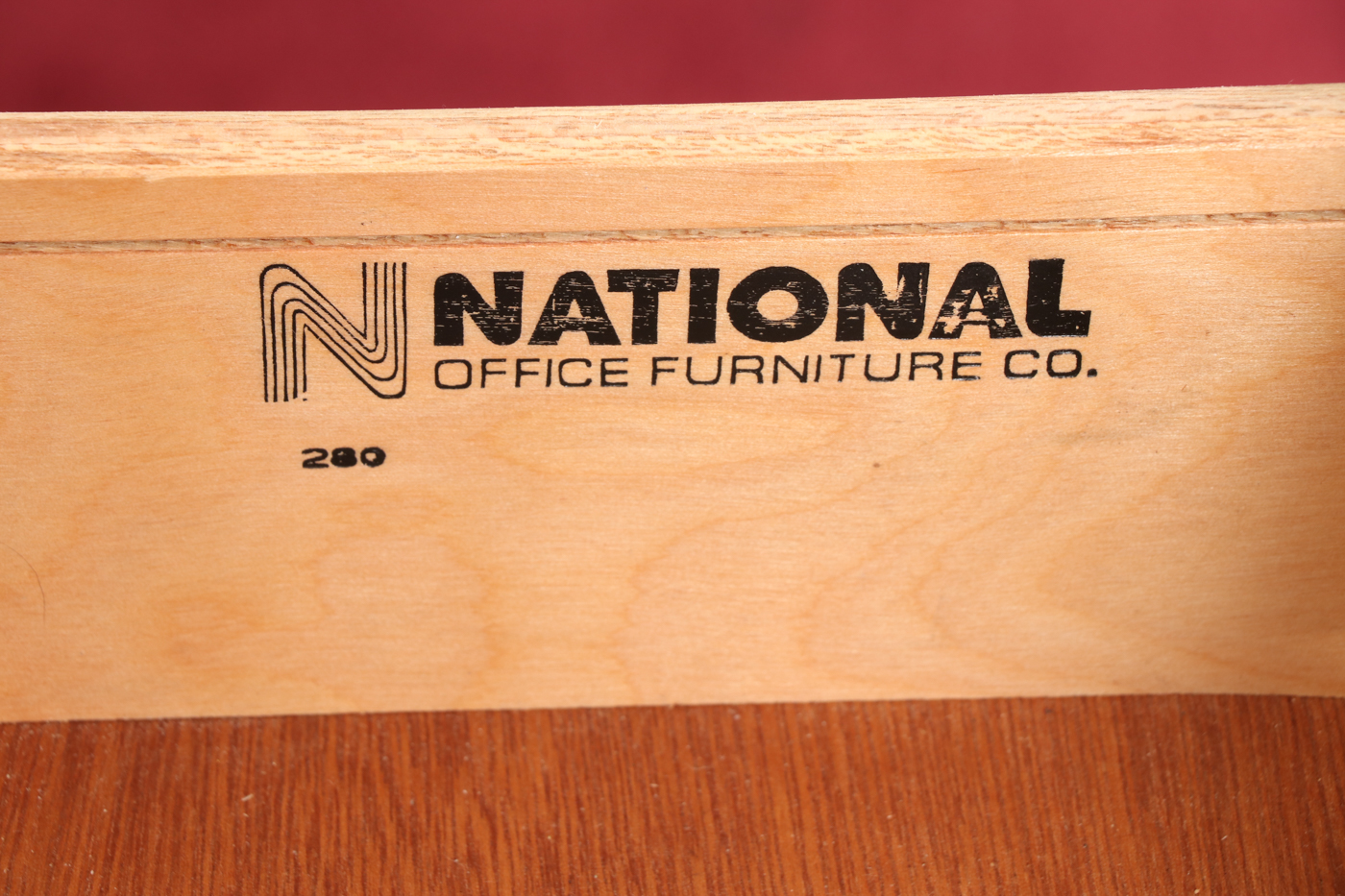 National Office Furniture Co. WalnutFinished DoublePedestal Credenza