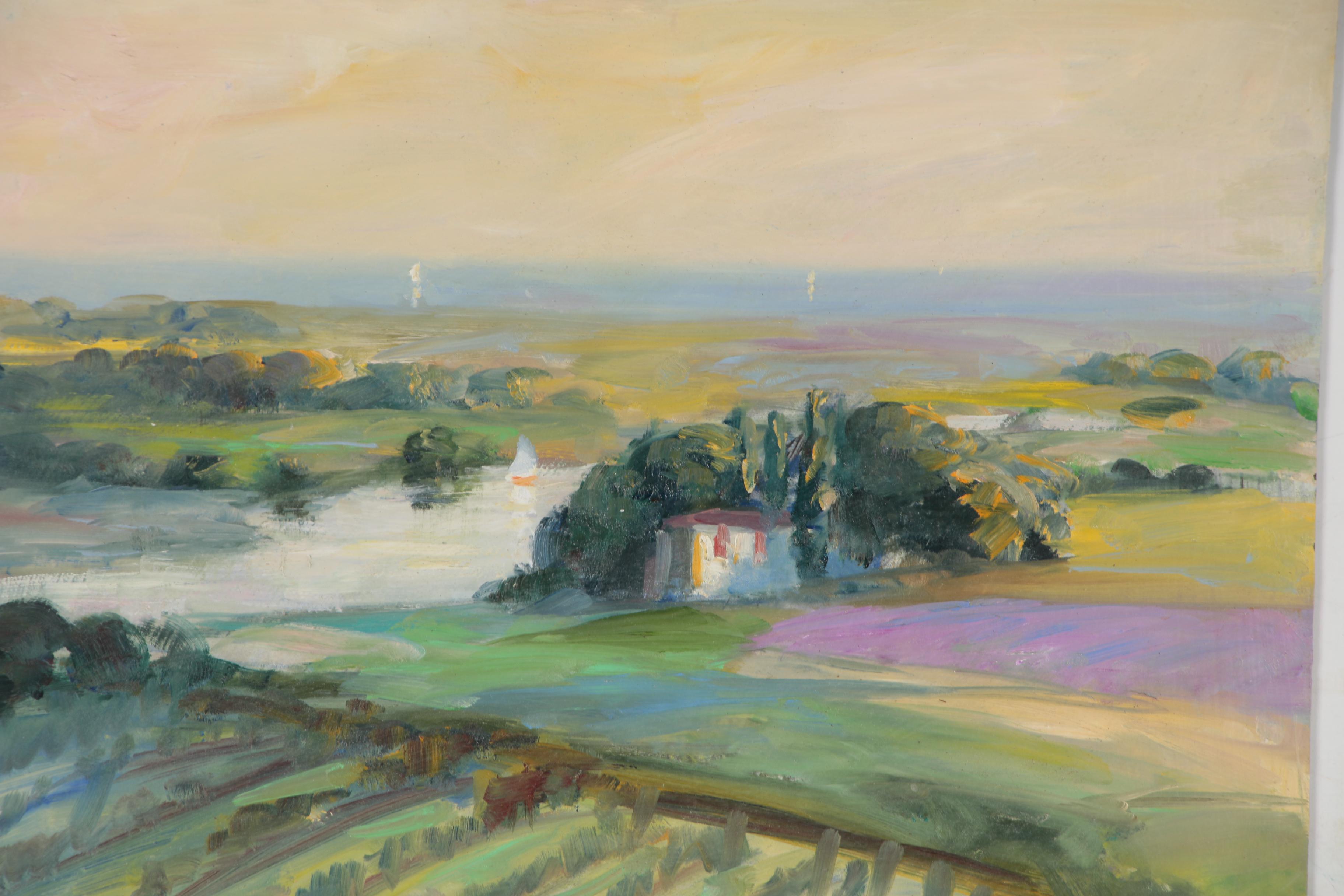 Nino Pippa Oil Painting "Tuscany - Sailing to the Mouth of the Arno"