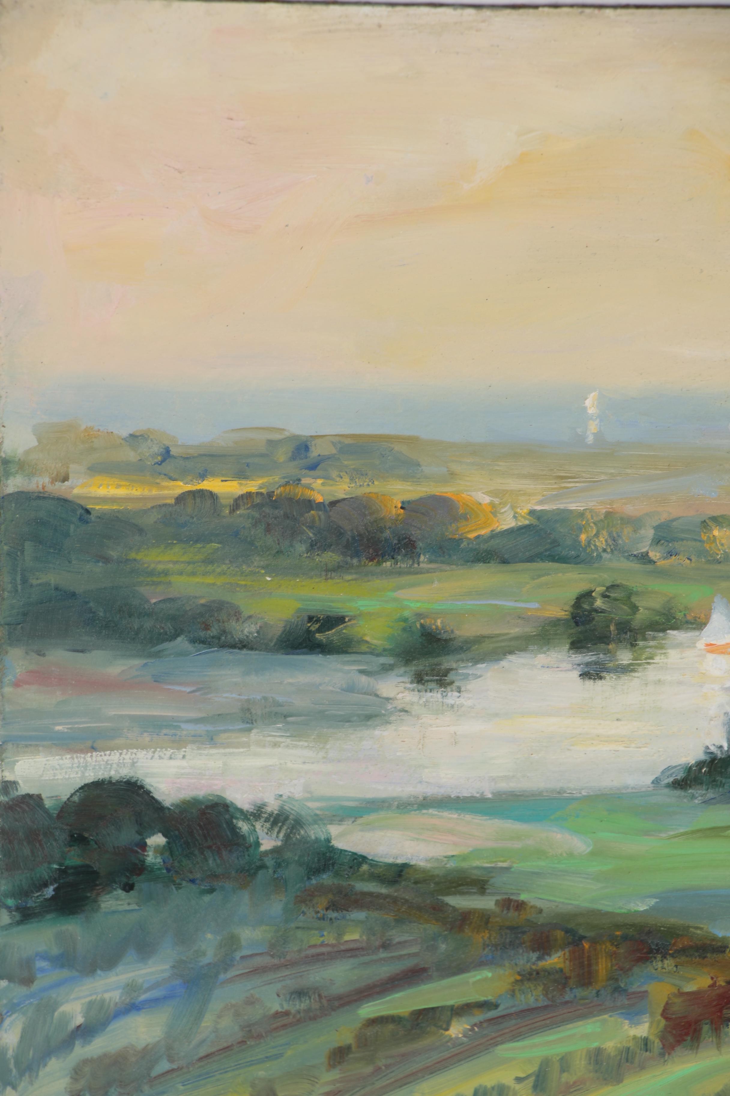 Nino Pippa Oil Painting "Tuscany - Sailing to the Mouth of the Arno"