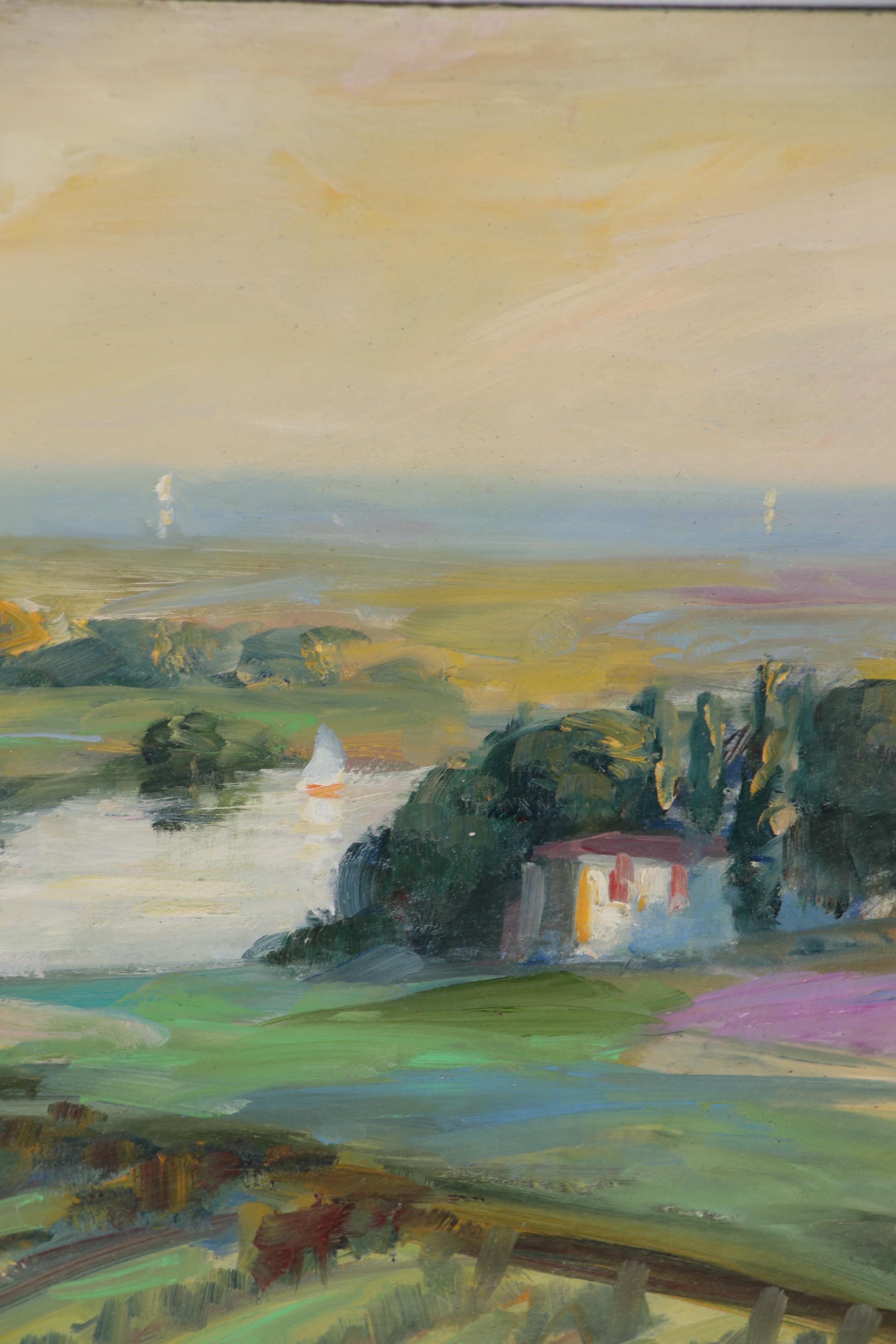 Nino Pippa Oil Painting "Tuscany - Sailing to the Mouth of the Arno"