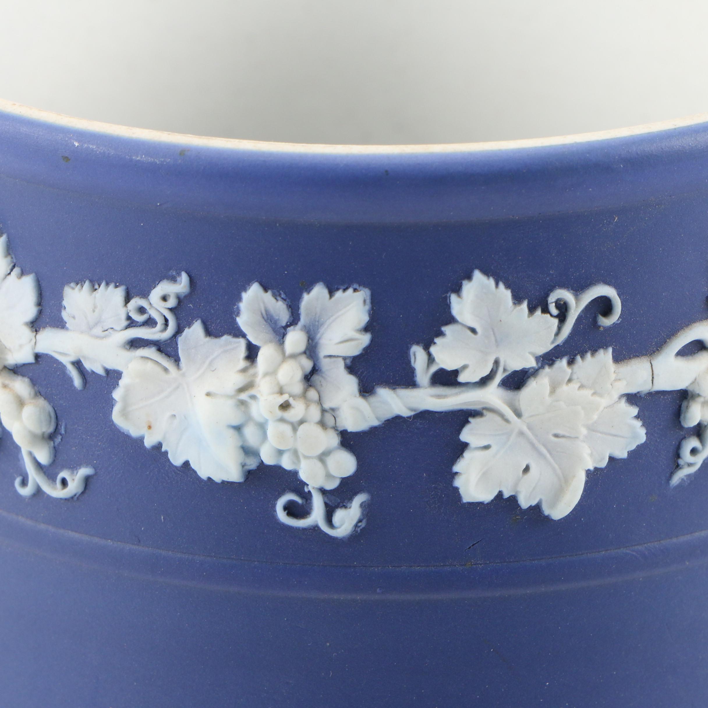 Wedgwood Jasperware Neoclassical Style Dark Blue Pitcher, 1950s