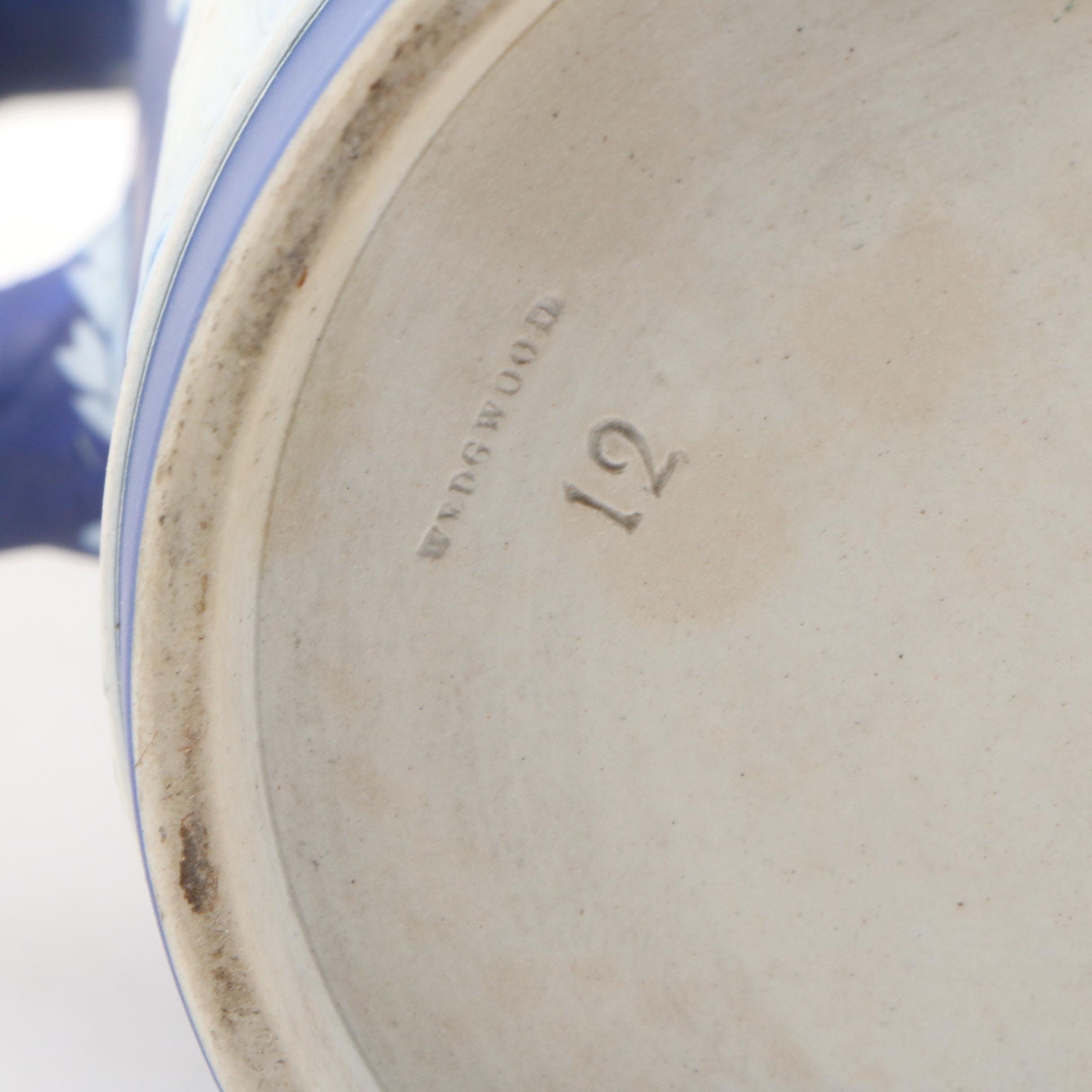 Wedgwood Jasperware Neoclassical Style Dark Blue Pitcher, 1950s