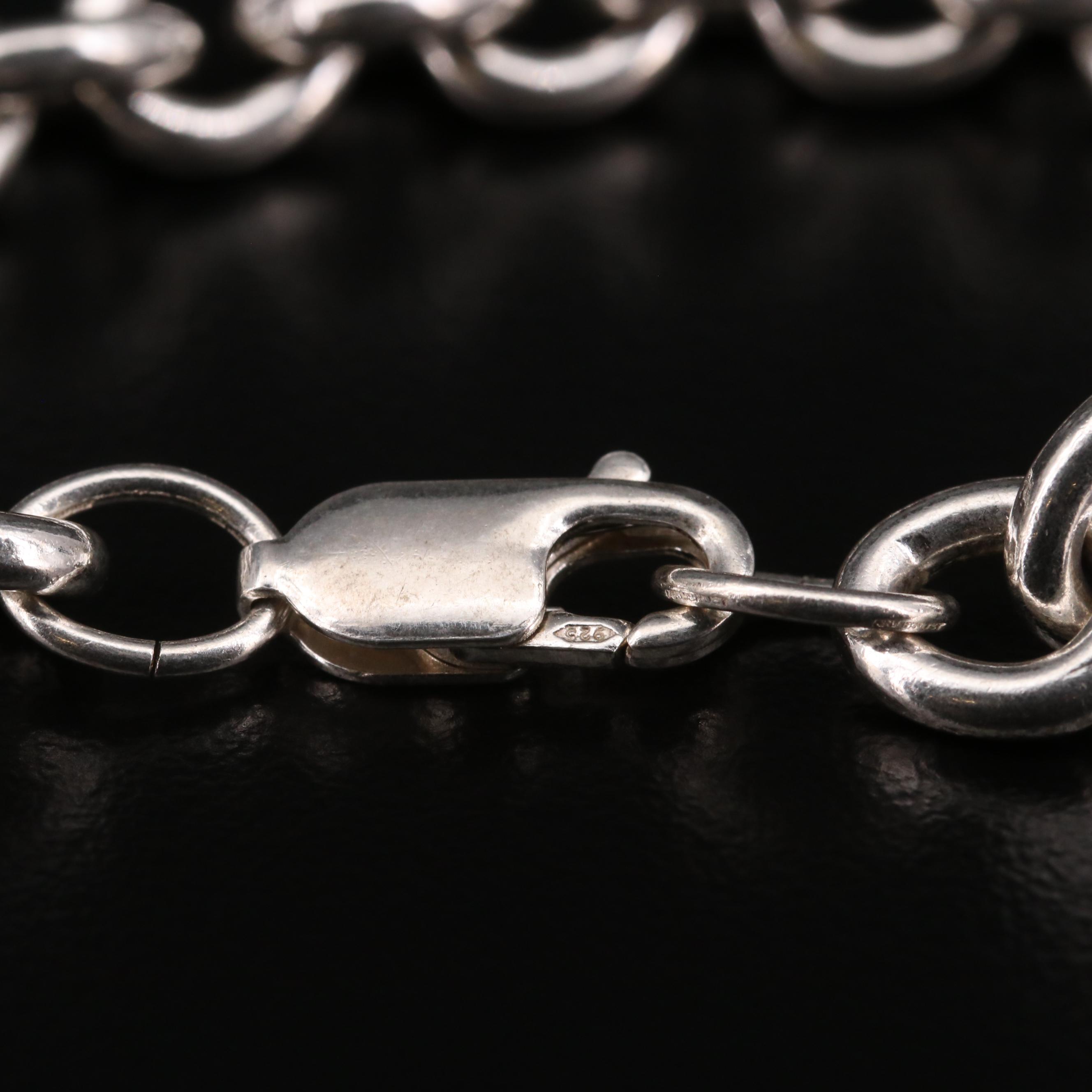 Sterling Silver "Chocolate Kiss" Charm on Cable Chain Bracelet