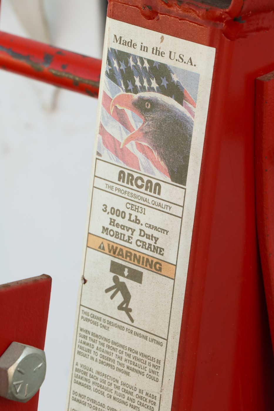 Arcan Carolina CEH-31 Heavy Duty Mobile Crane