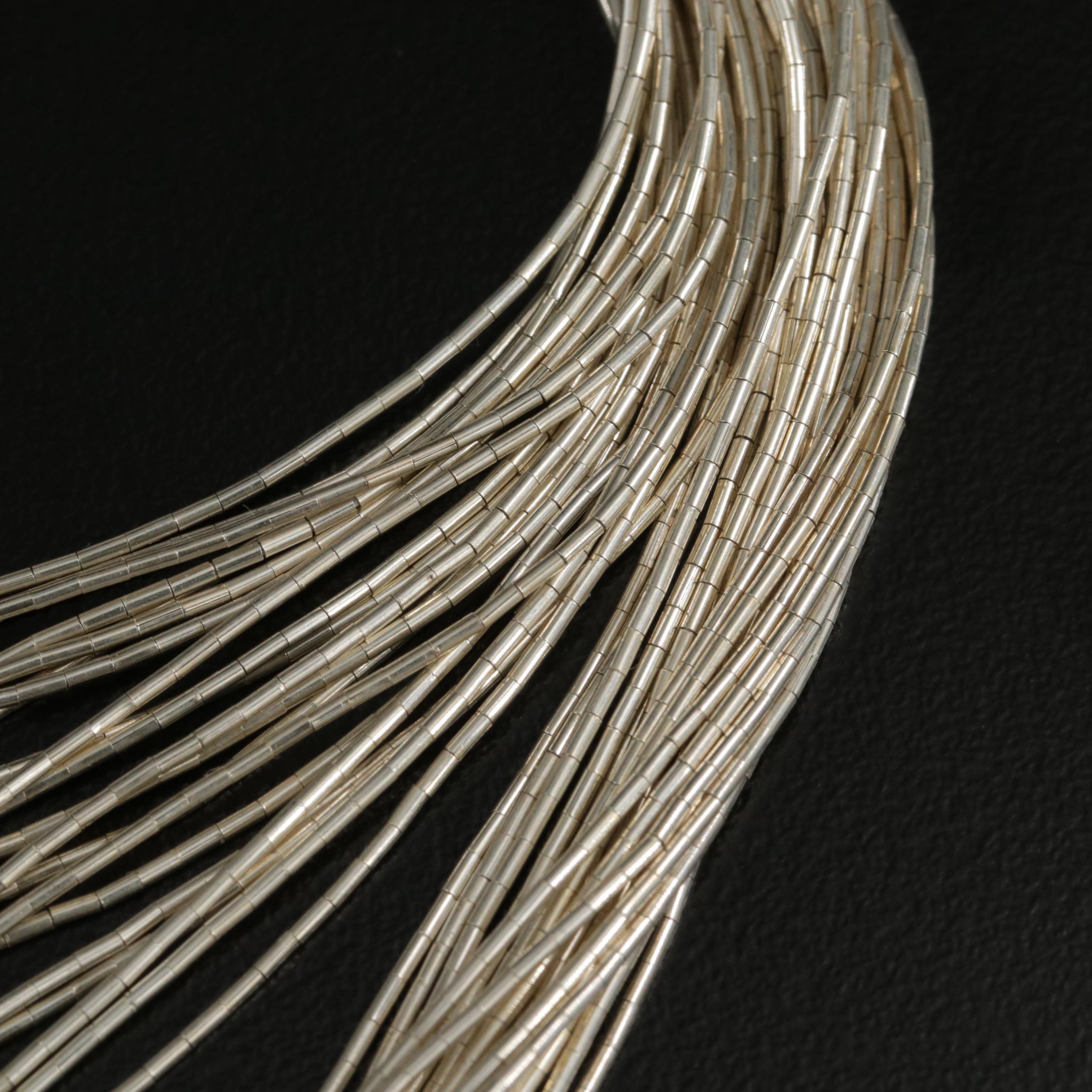 Sterling Silver Liquid Silver Multi-Strand Necklace