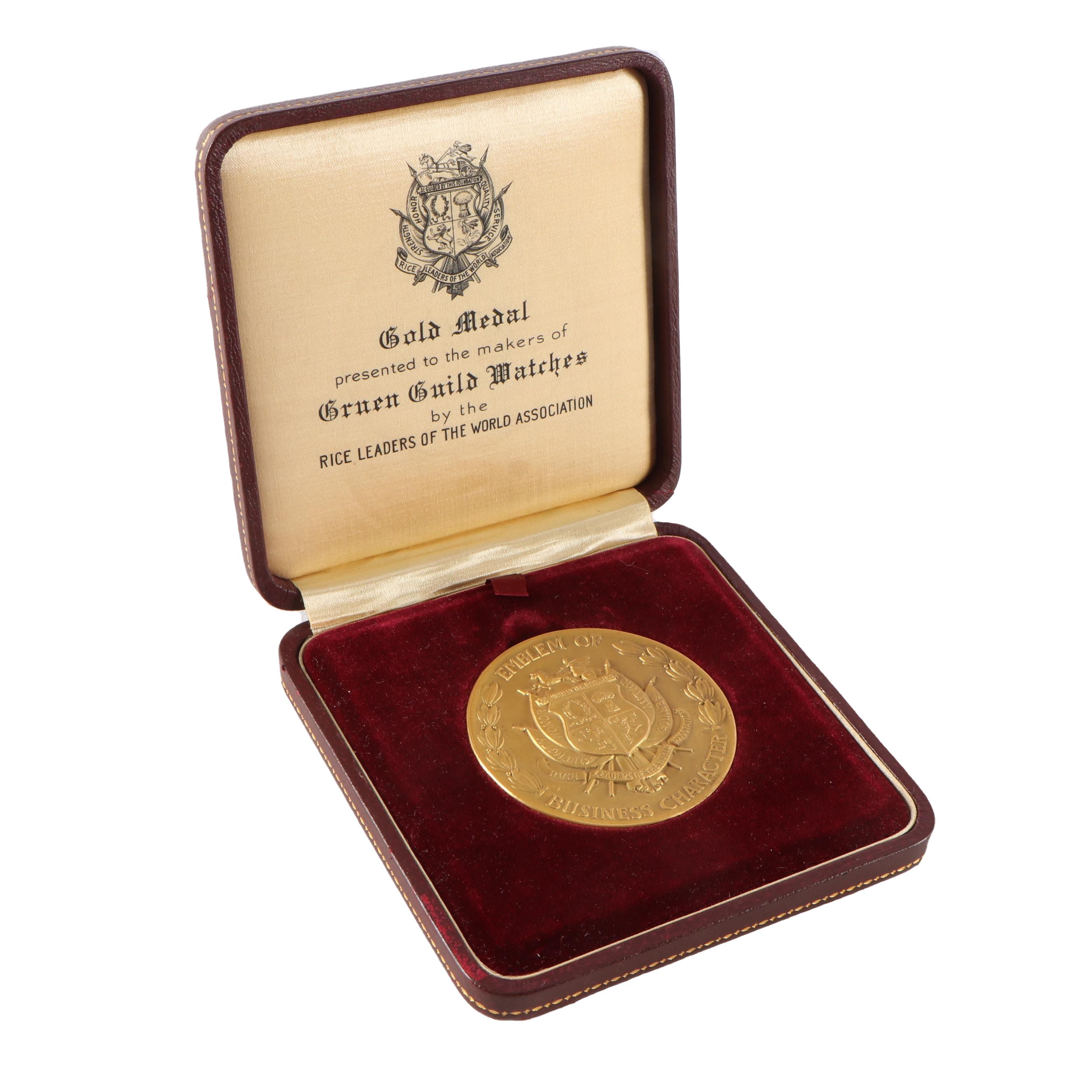 1929 RLWA "Gold Medal" Award Presented to Gruen Watch Makers Guild