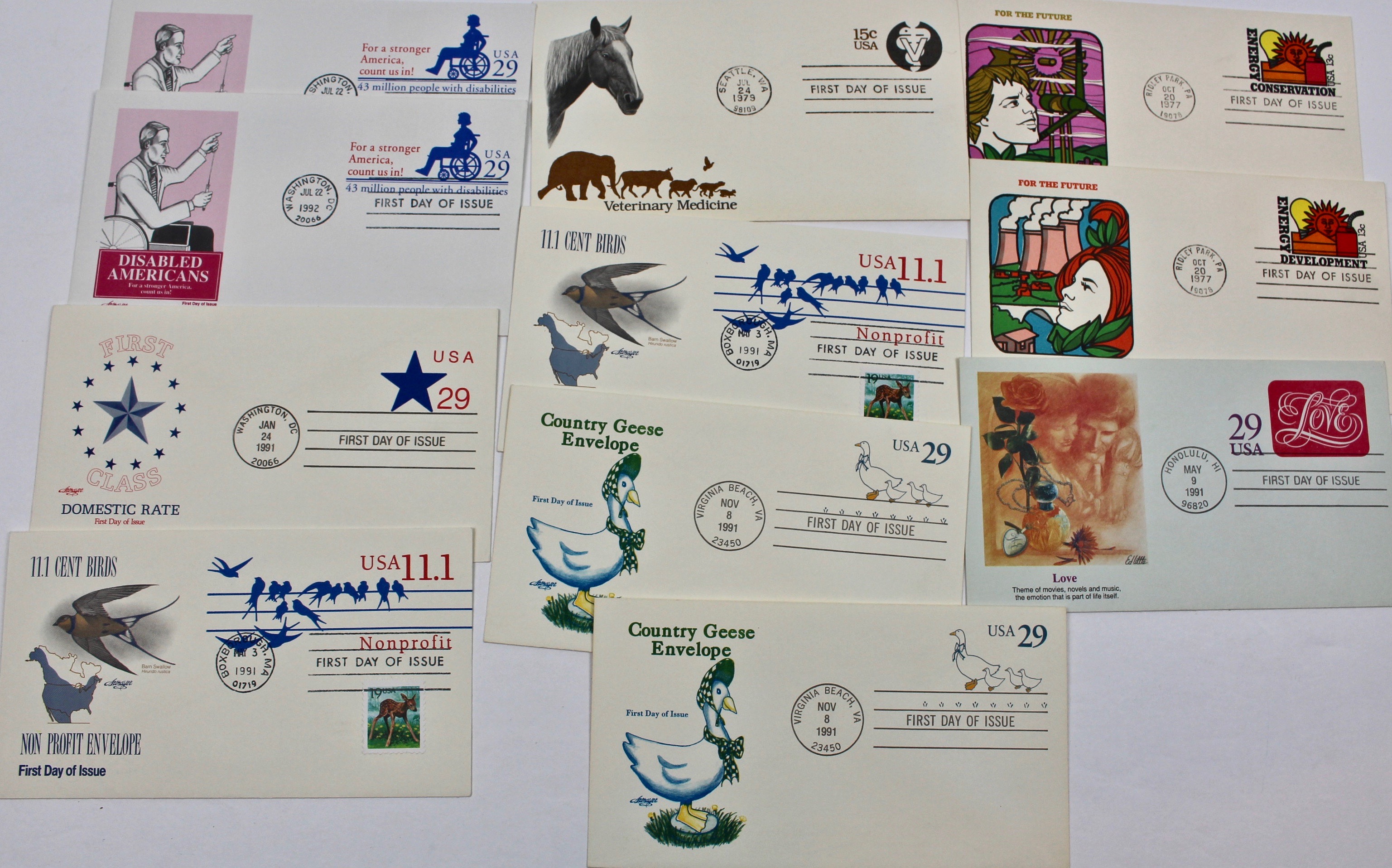 345 Vintage U.S. First Day Covers, All Unaddressed and with Cachets