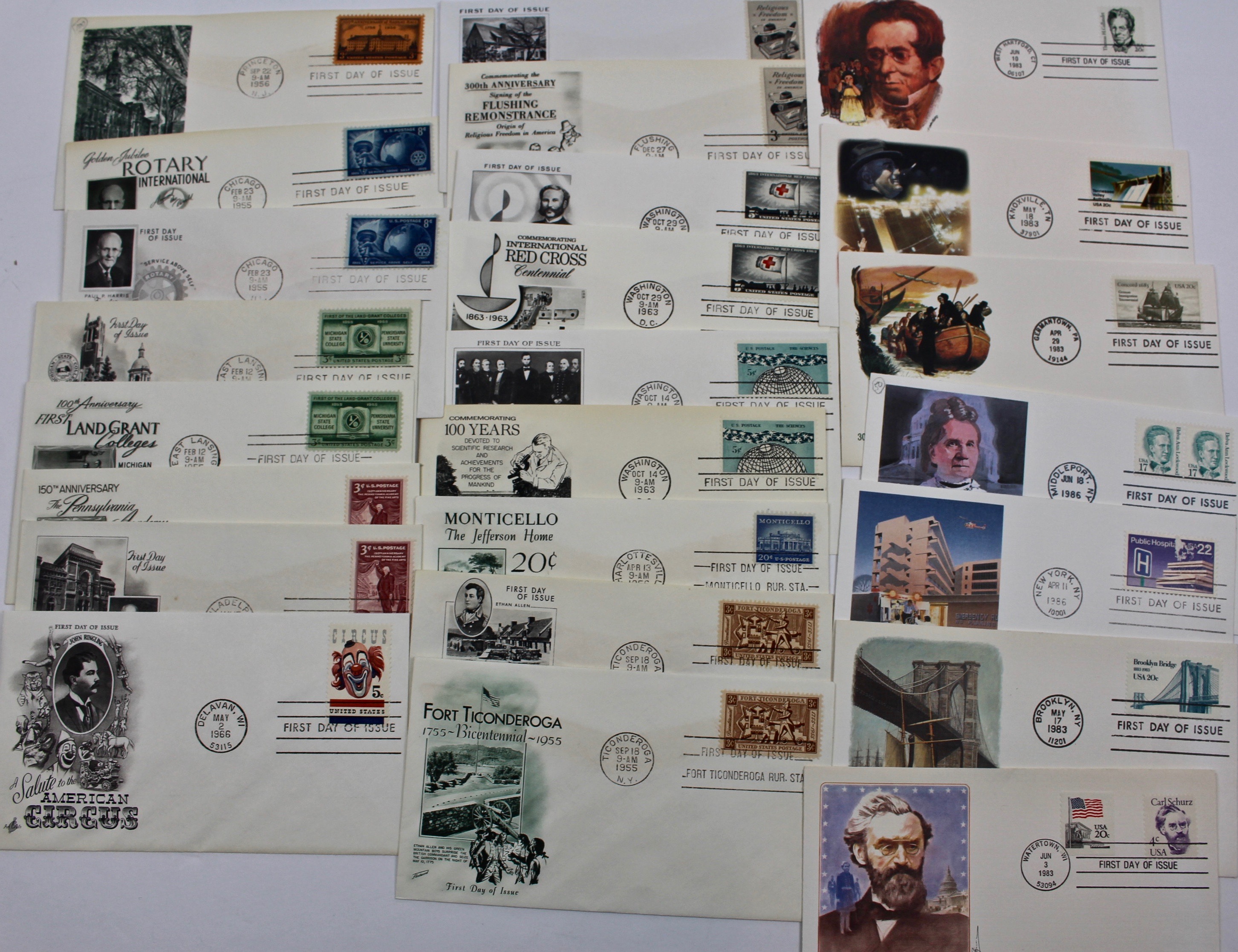 345 Vintage U.S. First Day Covers, All Unaddressed and with Cachets