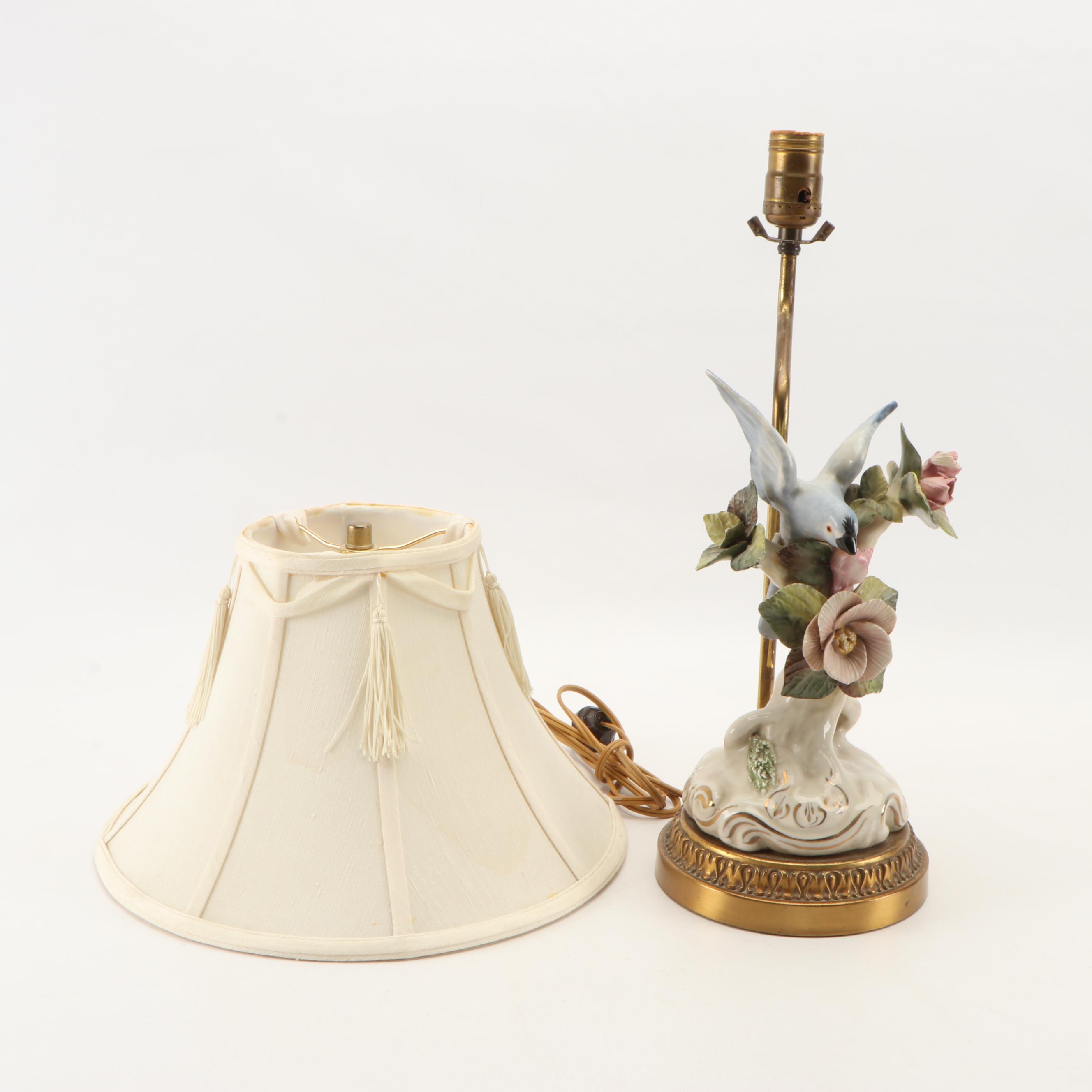 Figural Porcelain Bird Table Lamp