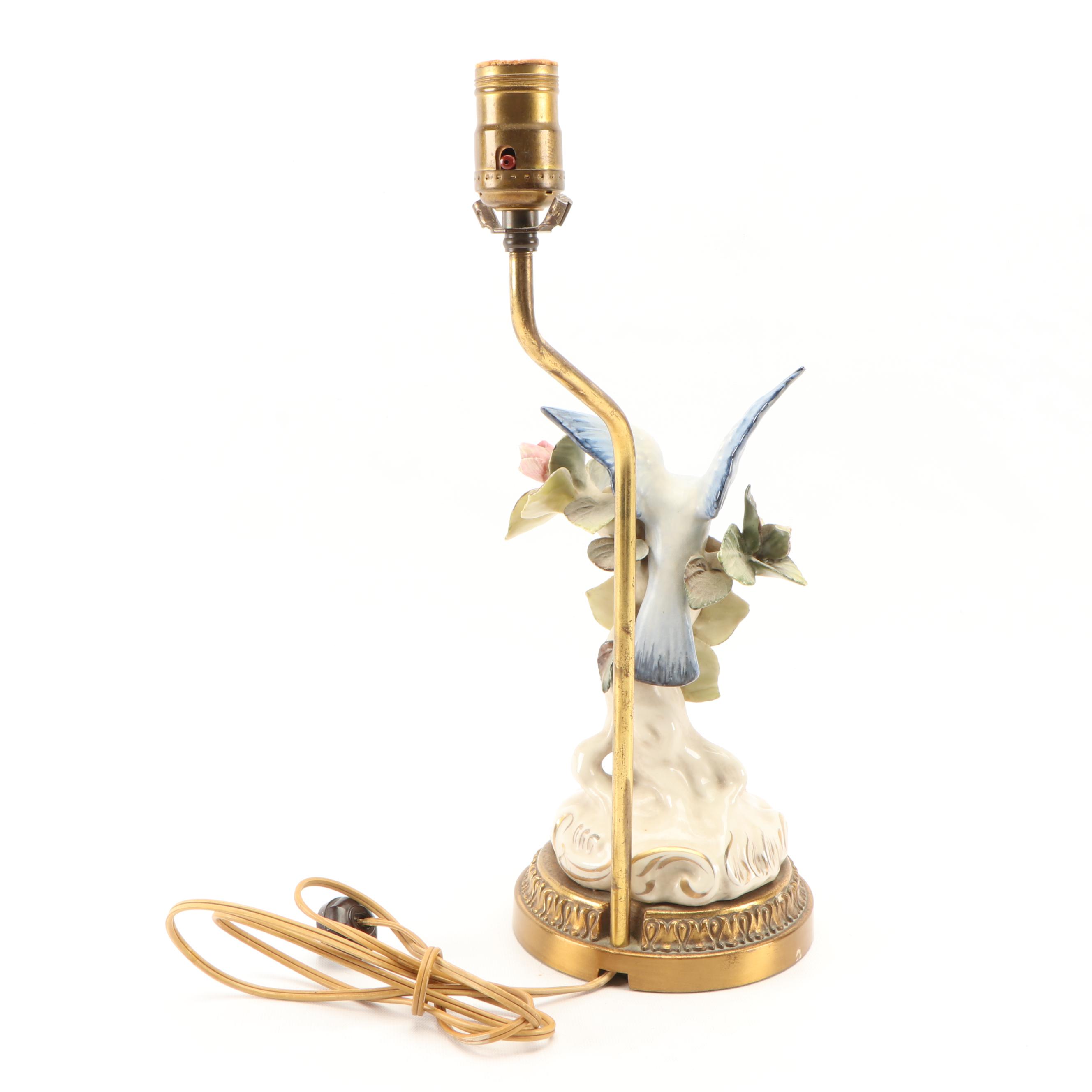 Figural Porcelain Bird Table Lamp