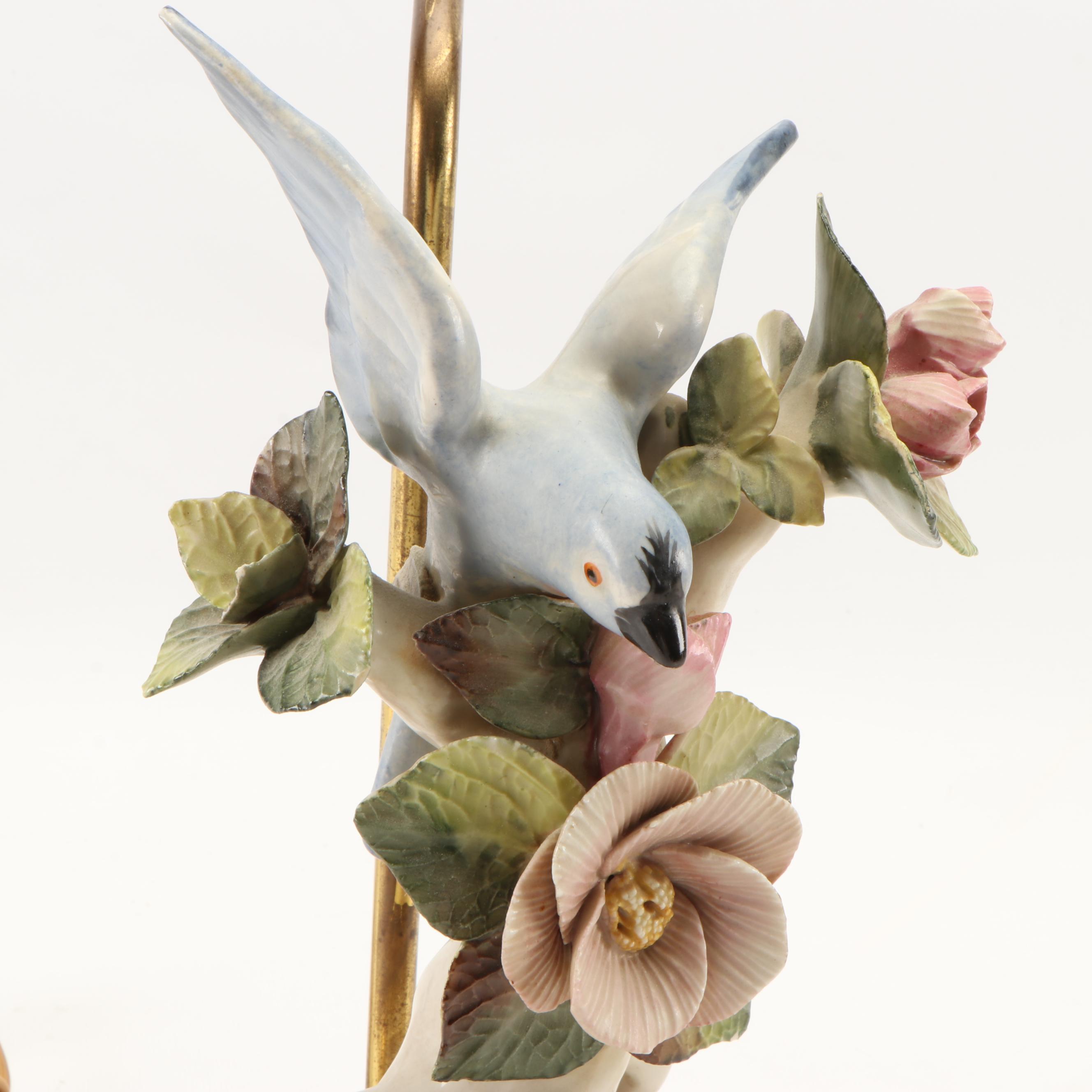 Figural Porcelain Bird Table Lamp